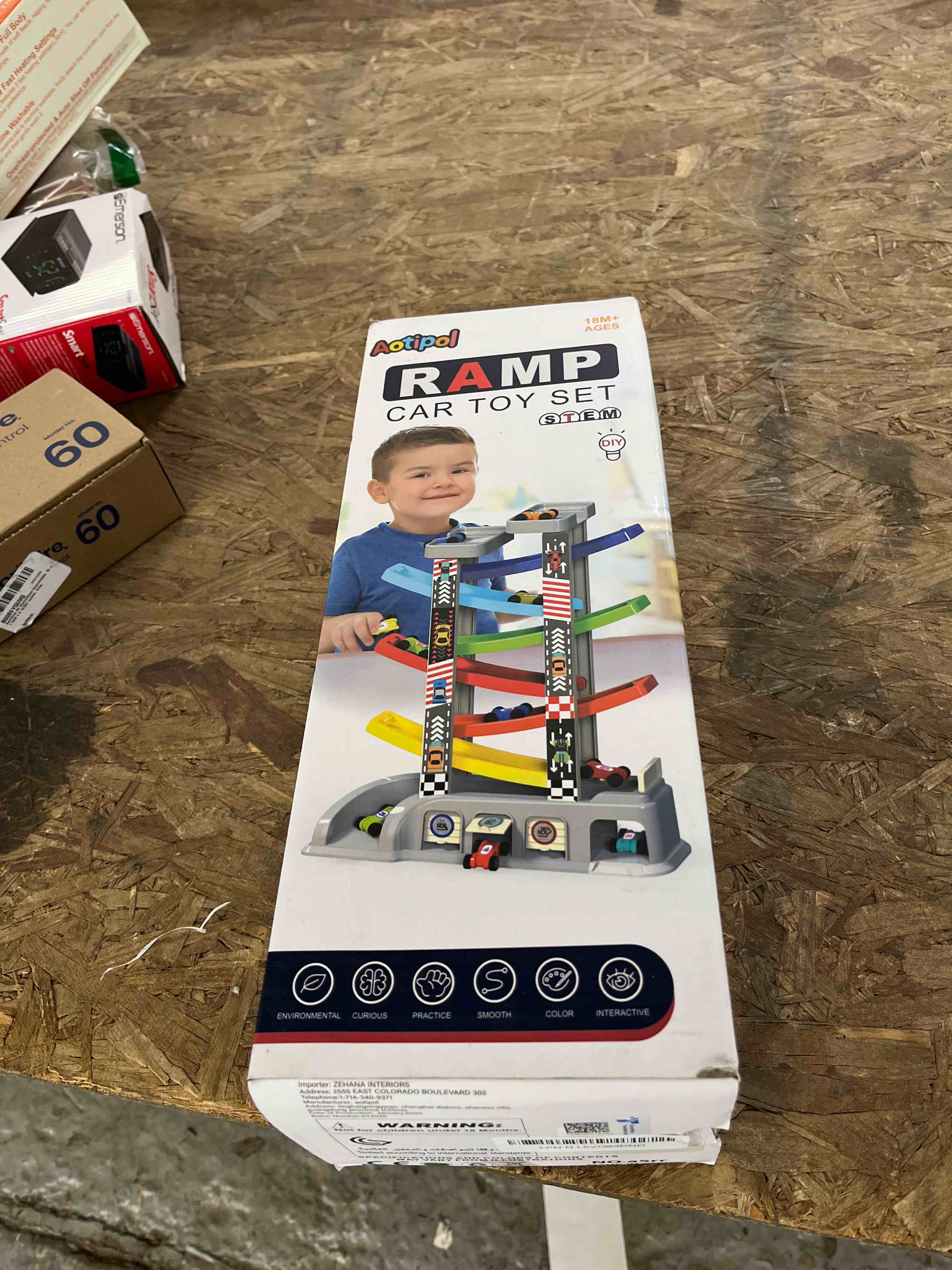 Condition photo showing Good Condition for Montessori Toys for 2 3 Year Old Boys Toddlers, Car Ramp Toys with 6 Cars & Race Tracks, Garages and Parking Lots, Ramp Racer Toy Gift for Boys Girls Age 18 Months and Up, Multicolor Classic Track
