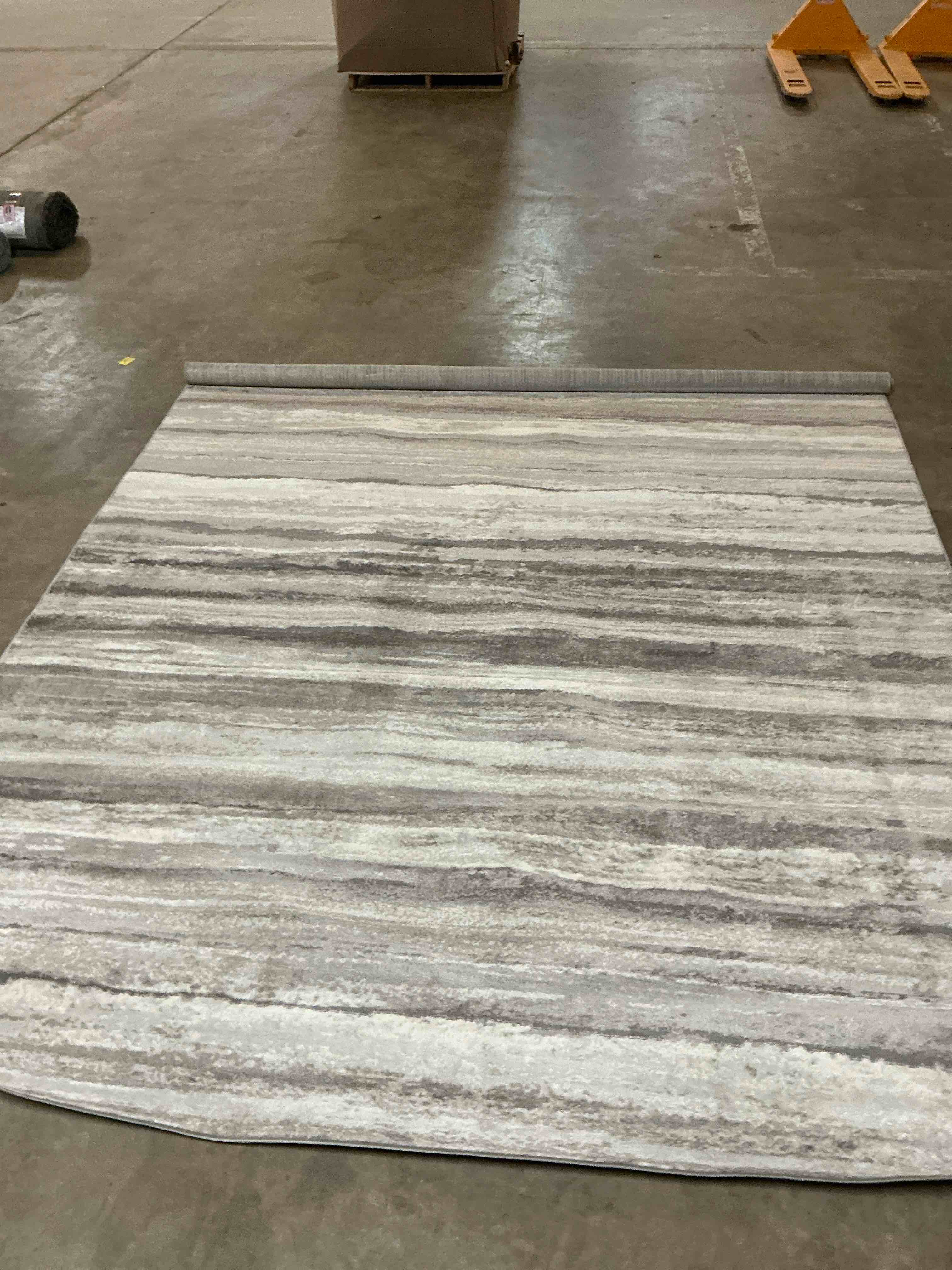 Condition photo showing Good Condition for behan striped medium gray/tan/camel rug