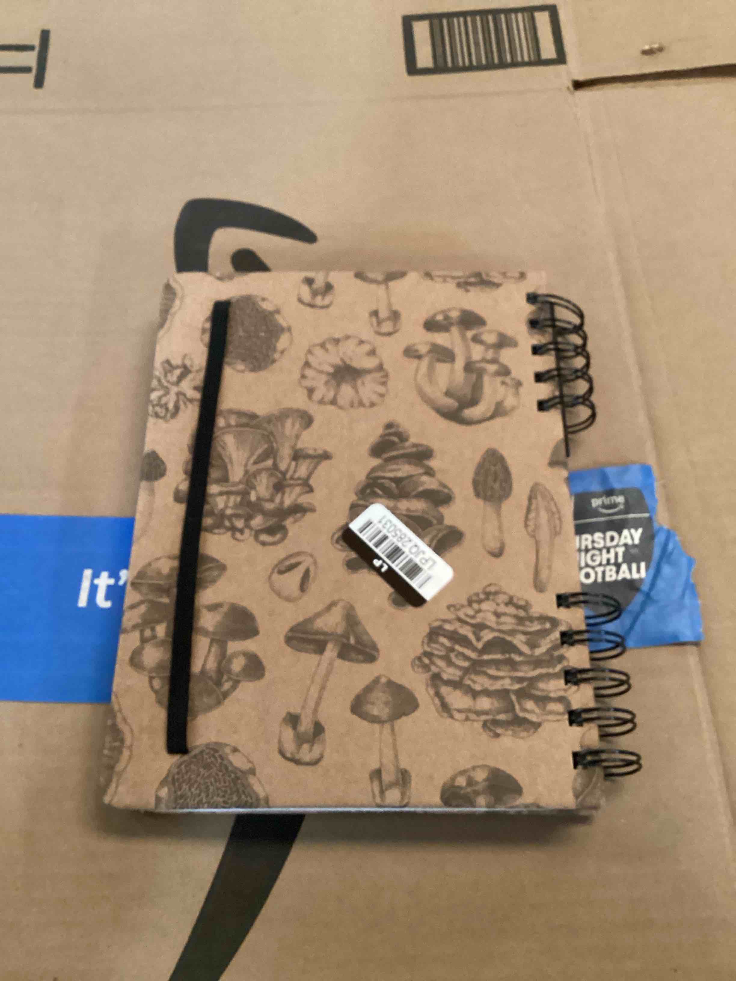 Condition photo showing Good Condition for vintage mushroom patterned notebook