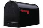 black galvanized steel post mount mailbox