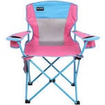 pink and blue outdoor camping chair