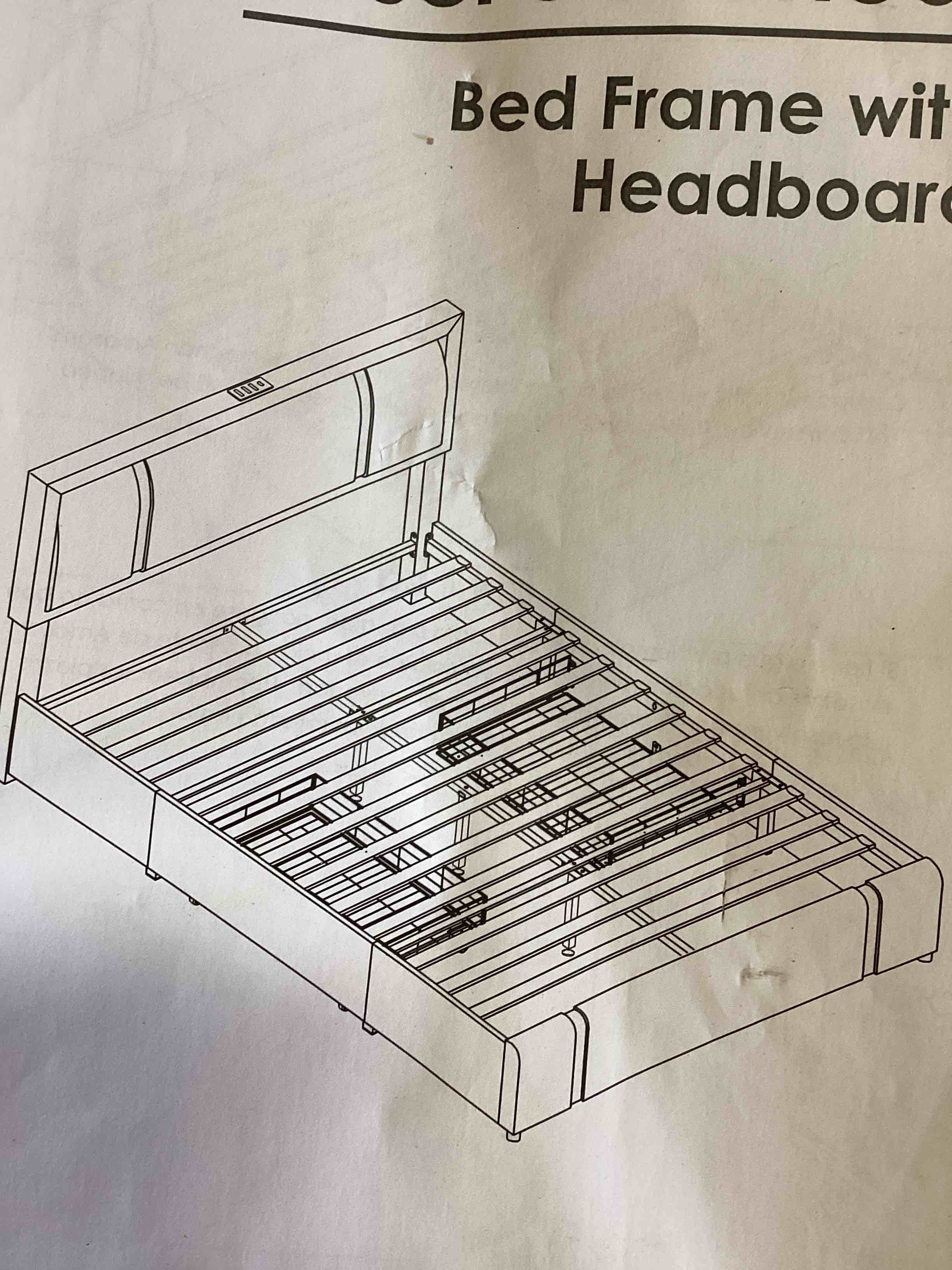 Queen Bedframe With headboard and drawers 
