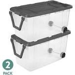 2 pc 160 qt storage box with wheels