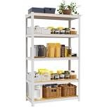4 tier rolling shelf white grey