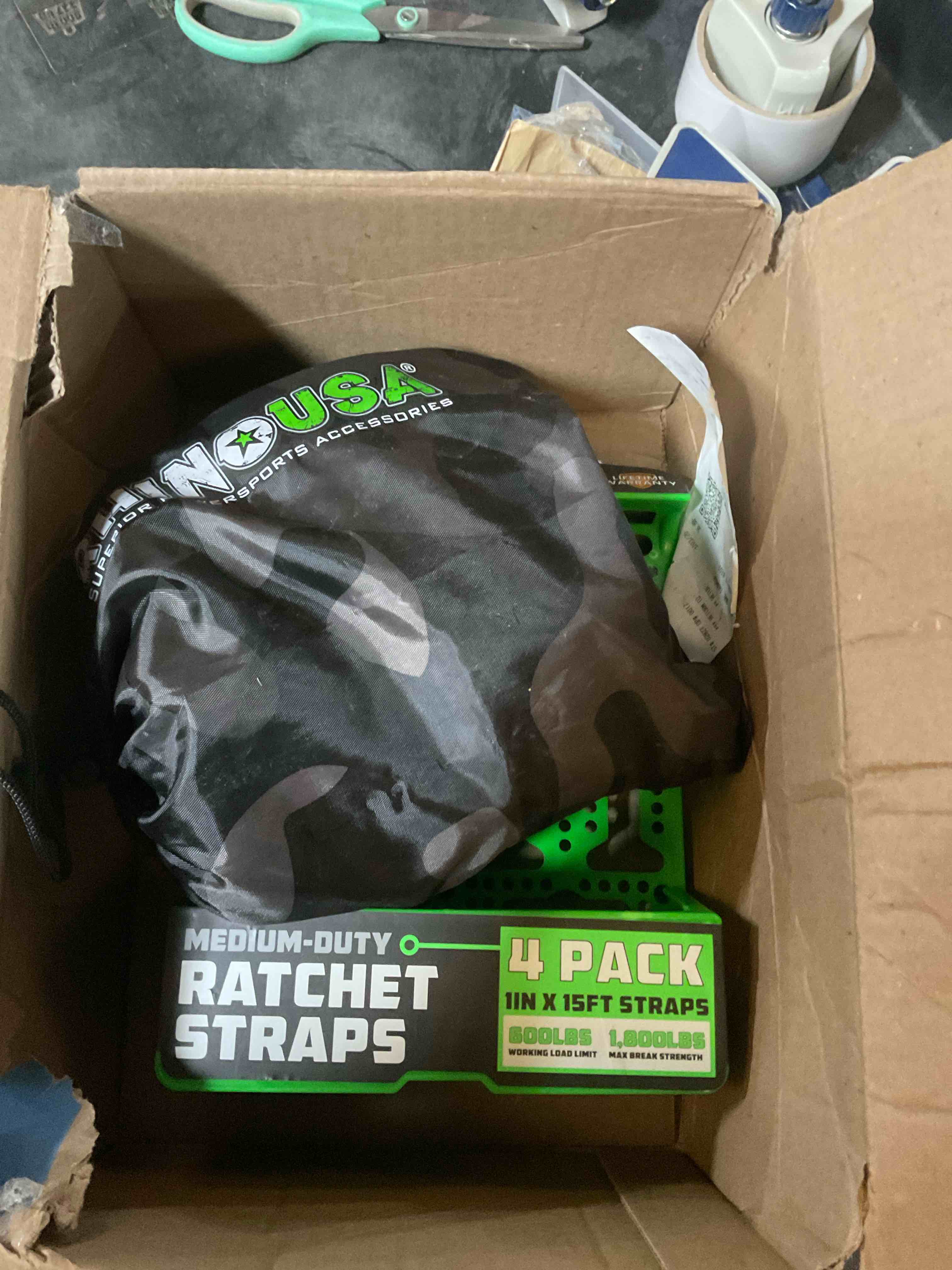 medium duty ratchet straps 4 pcs 1”x15’