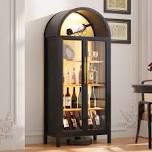 68" tall arched storage display cabinet