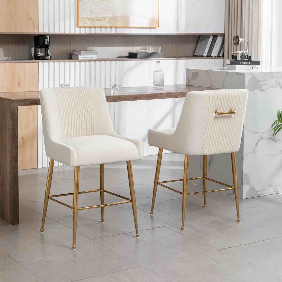 Elian Upholstered Velvet Bar Stool
