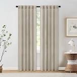 toyoko linen blended semi-sheer back tab curtain pair