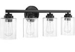 allen + roth 4 light vanity light matte black finish