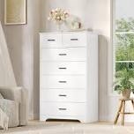 7 drawers dresser for bedroom, 55.7" tall dresser chest of drawers, modern large wood storage dresser organizer with metal handle, vertical dresser for bedroom, living room, nursery