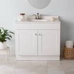 36 “ vanity with white cultured marble top