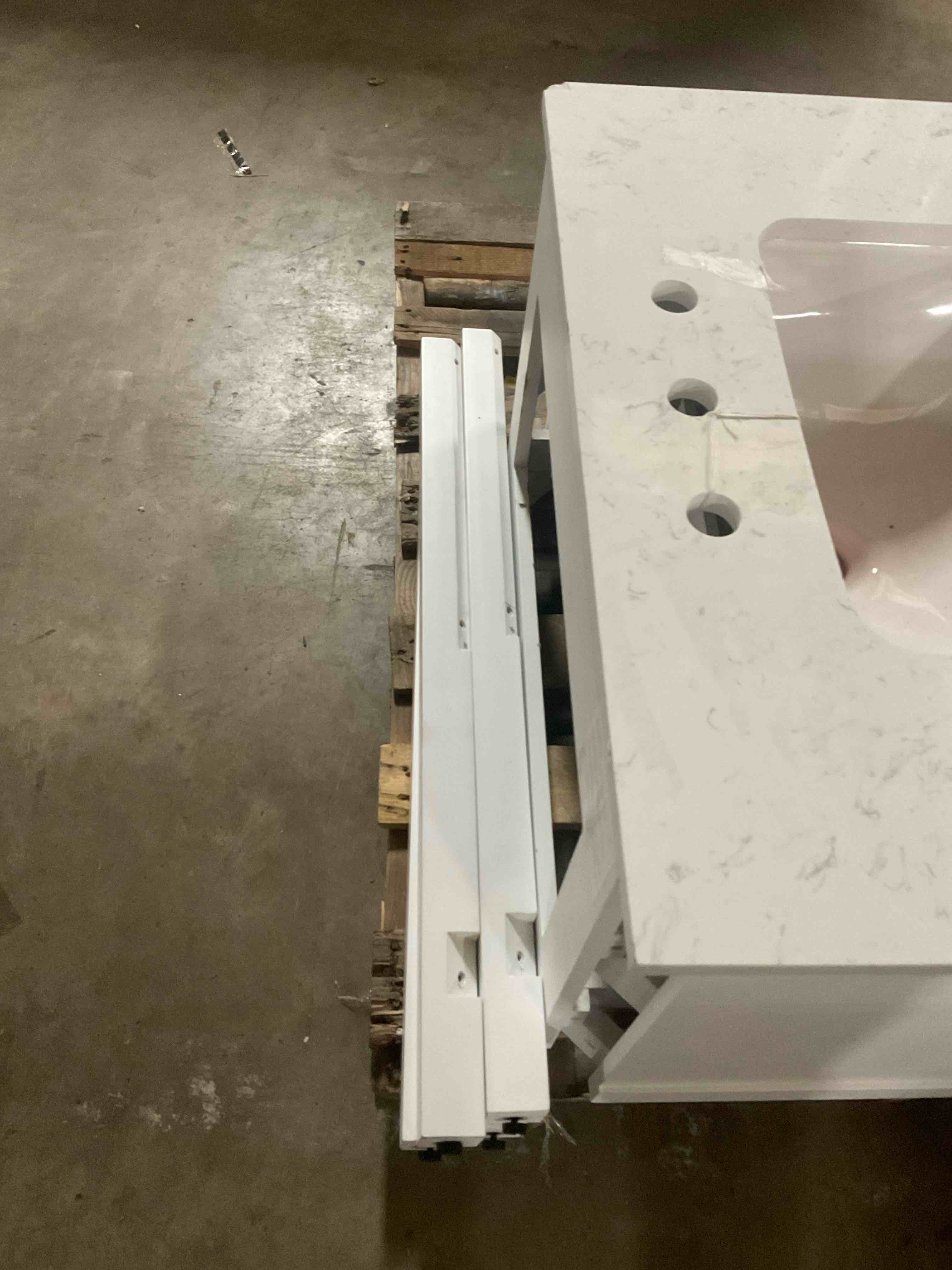 Condition photo showing Good Condition for 2 door vanity sink with marble top