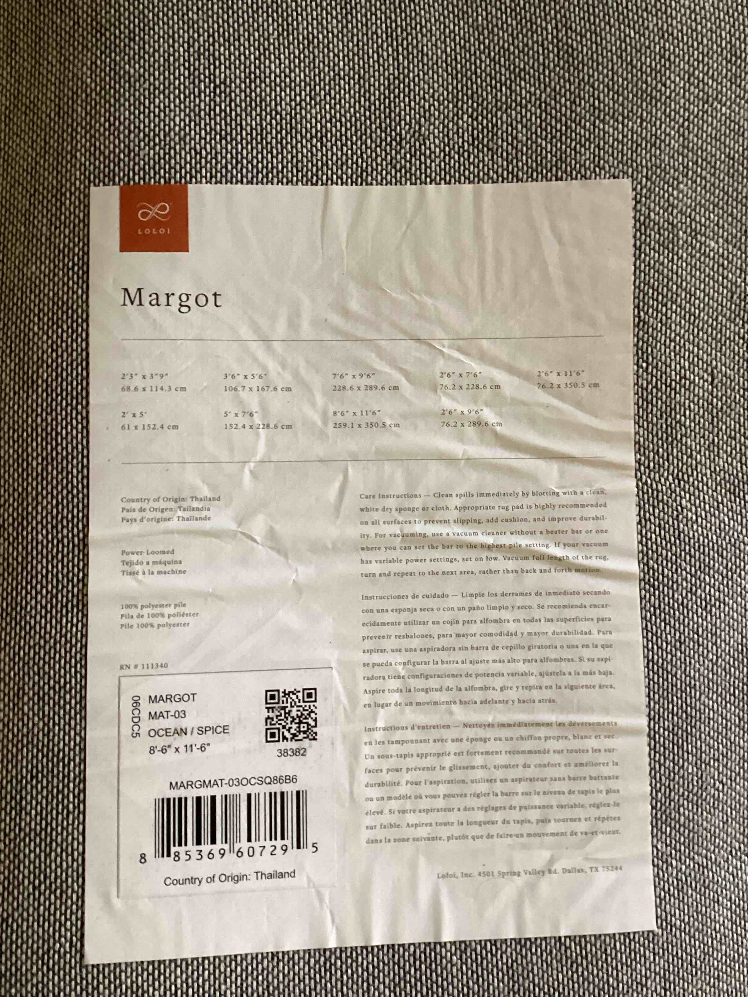 loloi ii margot mat-03 ocean / spice 8 -6 x 11 -6