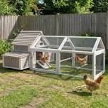 Chicken Coop For 8-10 Chickens, Large Chicken House, Wooden Poultry Hen Cage With Nesting Box And Run For Backyard