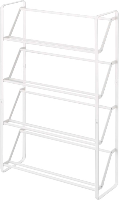 Home Frame 4-Tier Slim Metal Shoe Rack, Narrow Shoe Organizer for Entryway Or Hallway, 31" - Steel - Holds 8 to 12 Shoes
