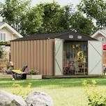 10 ft. w x 8 ft. d outdoor metal storage shed for garden patio furniture and tools