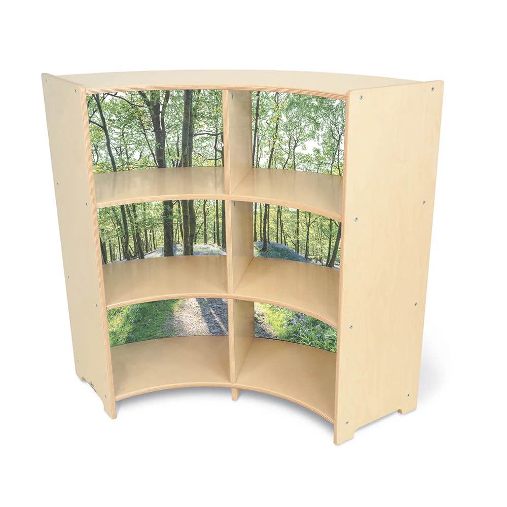 36.6in H Serendipity Wood Curved Cabinet