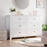 6 drawer dresser white