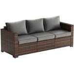 incomplete wicker couch and cushion
