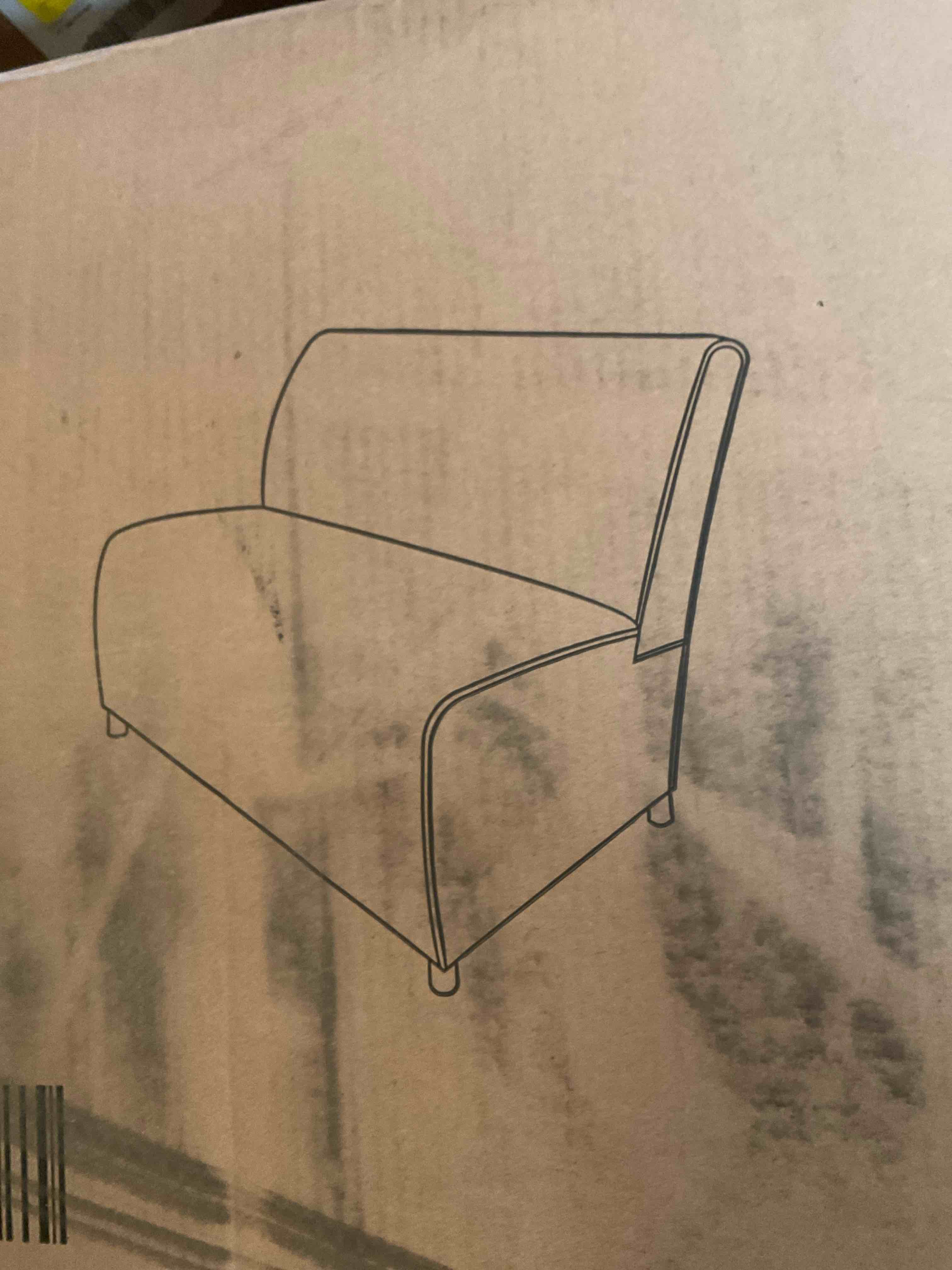 armless sofa