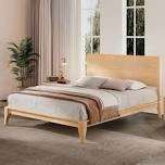 bamboo bed frame with iron legs - sturdy, eco-friendly tool-free assembly