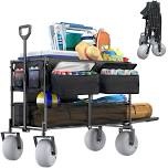 beach wagon with balloon wheels for sand,double decker  collapsible utility cart with 500lb capacity
