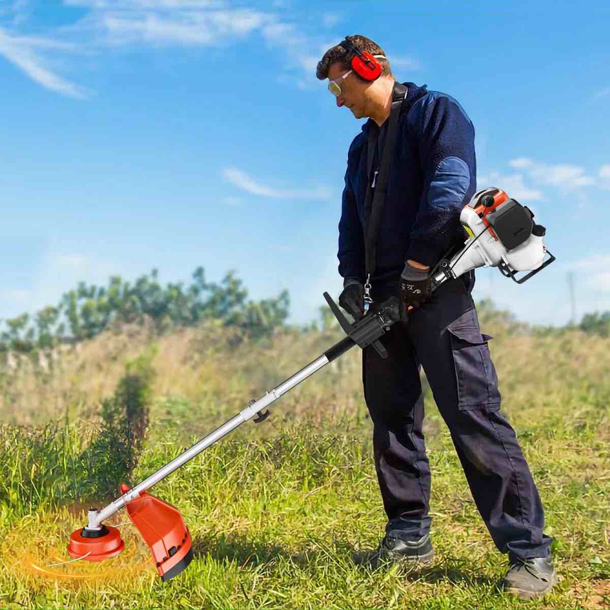 36cc Gas Trimmer Edger Mower, 3 In 1 Grade Weed Wacker, Powerful 2 Stroke Gas String Trimmer Yard Tool, Carb Compliant Lawn Equipment, Quick Start Grass Cutter