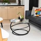 modern round coffee table glass top
