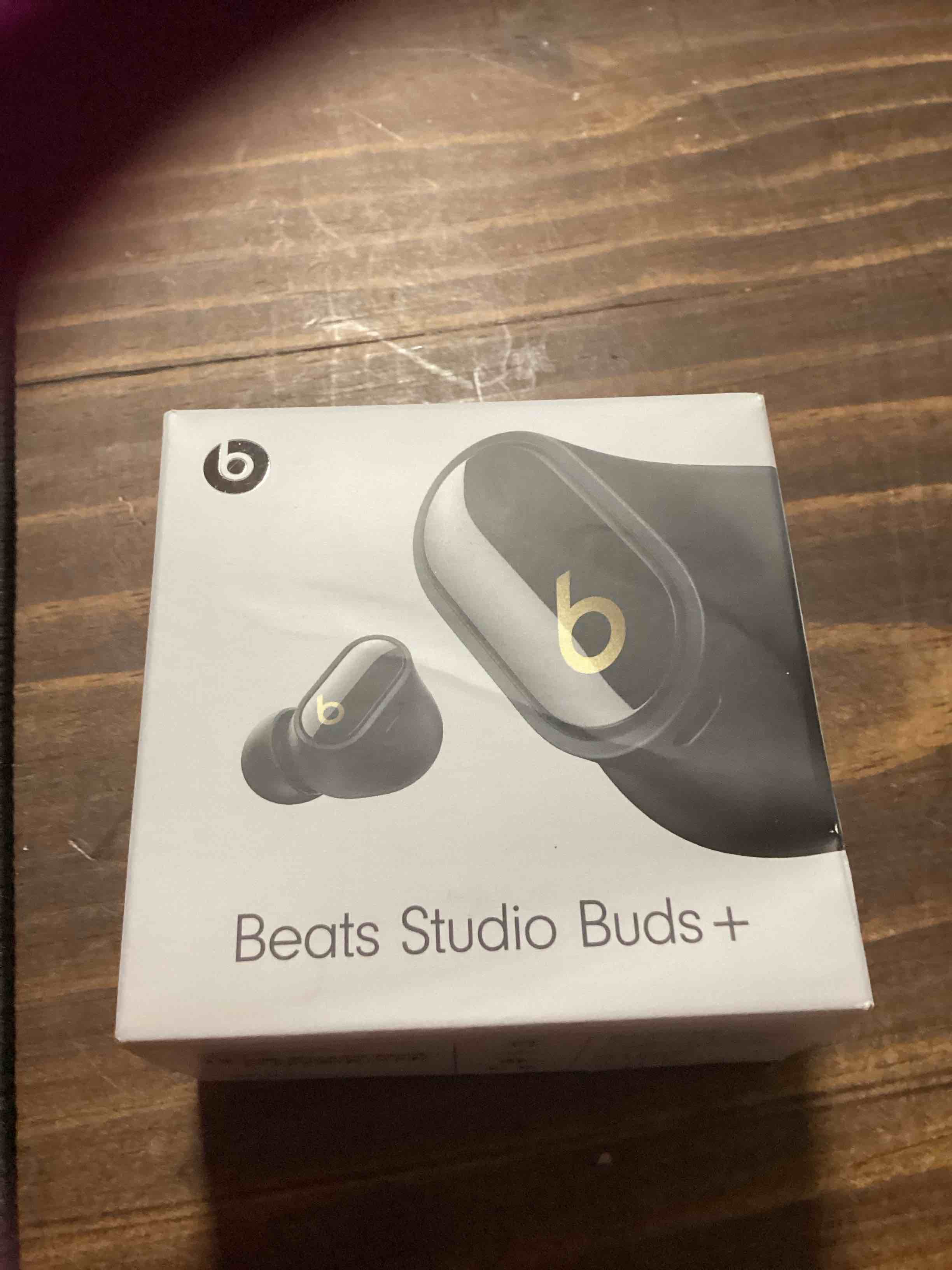 beats studio buds + | true wireless noise cancelling earbuds, enhanced apple & android compatibility, built-in microphone, sweat resistant bluetooth headphones, spatial audio - black/gold black/gold studio buds + without applecare+