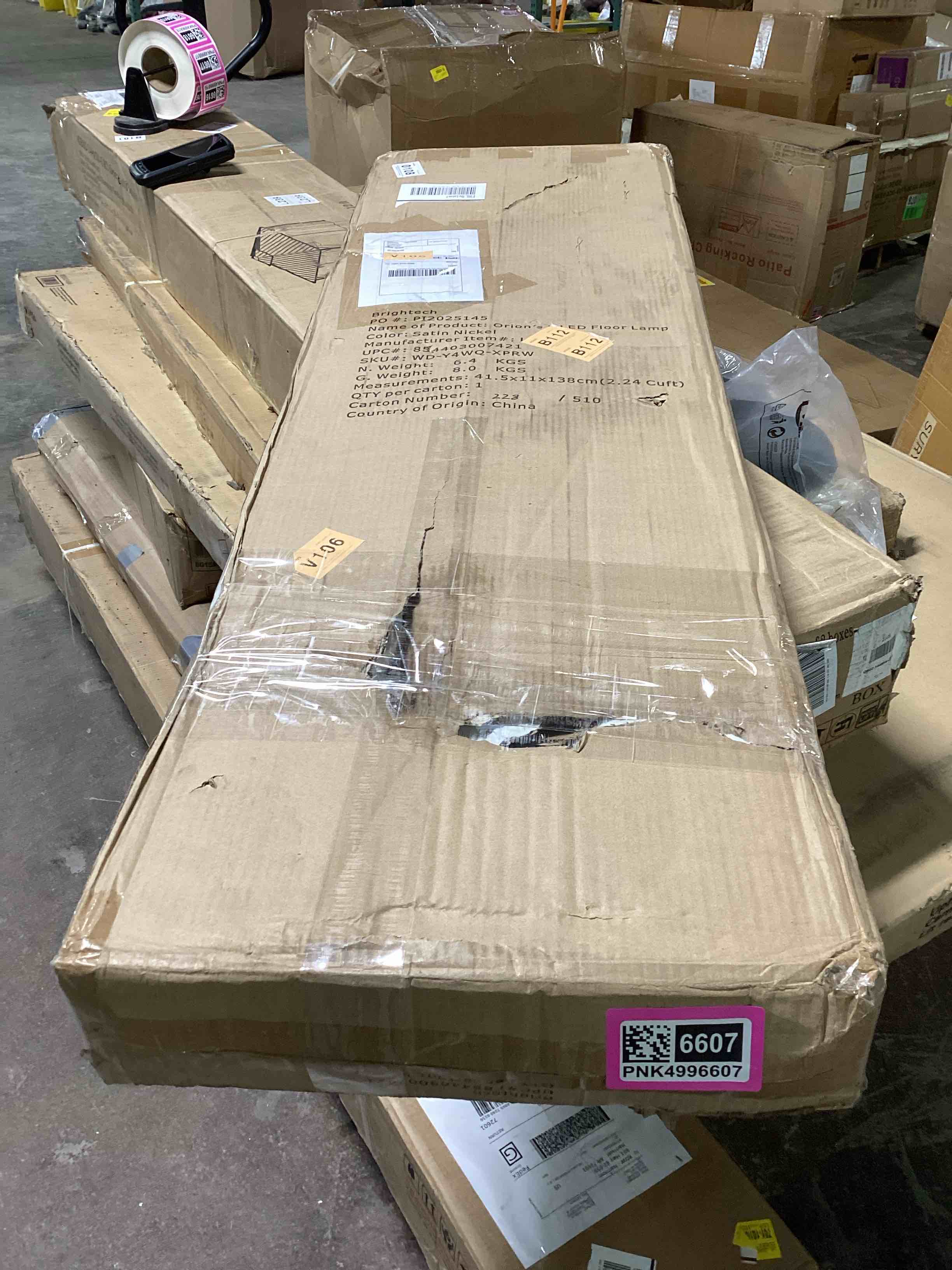 Condition photo showing Good Condition for orion 74" modern led 5-arm arc floor lamp with metallic rotating heads