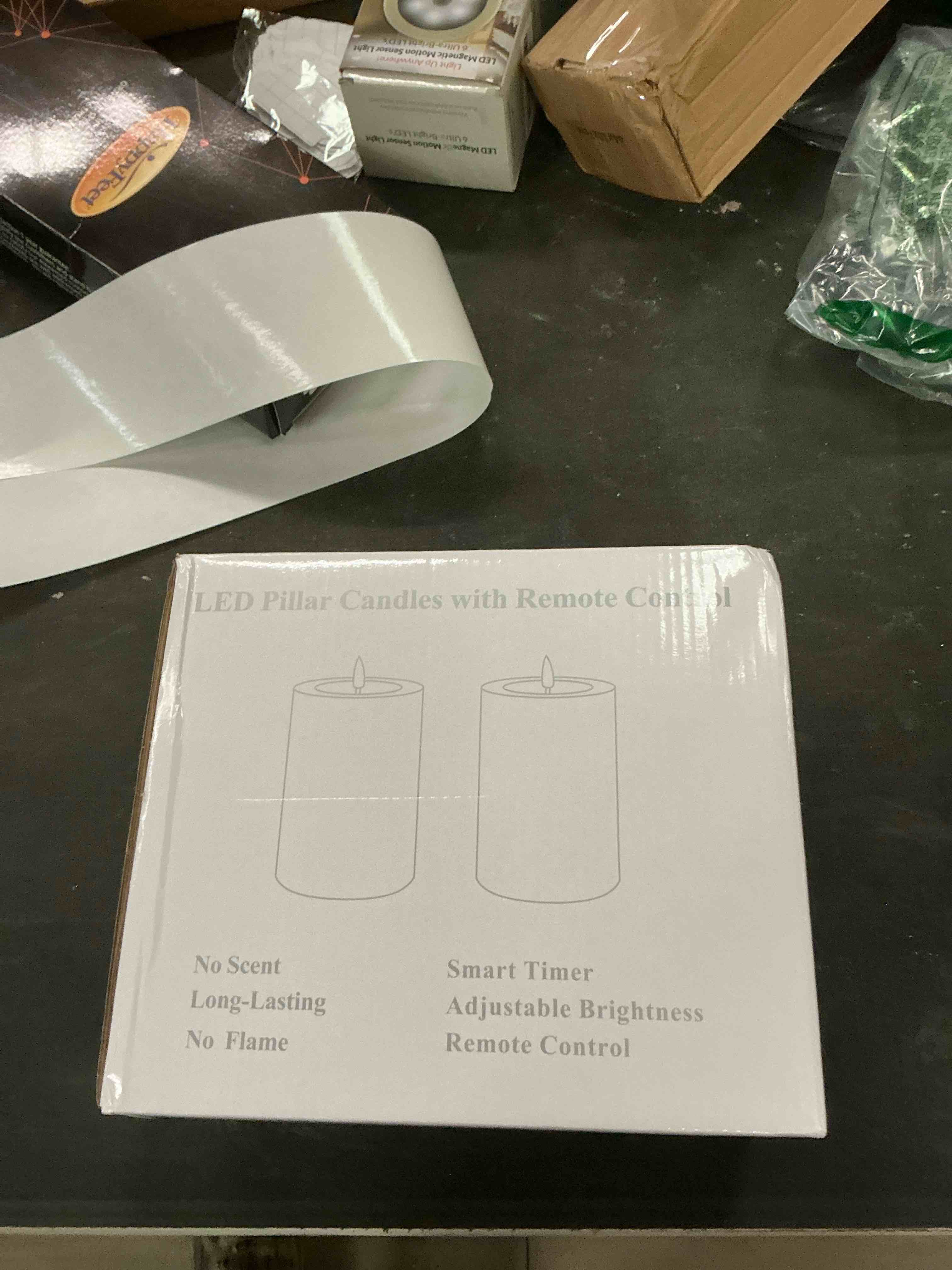 Condition photo showing Good Condition for Flameless Flickering 4" x6" Real Wax White Remote Candles with Candle Grease, Pack of 2 Timer LED Battery Operated Fake Warm Light Pillar Candles for Home, Banquet, Ceremony Decoration White 4" x6"