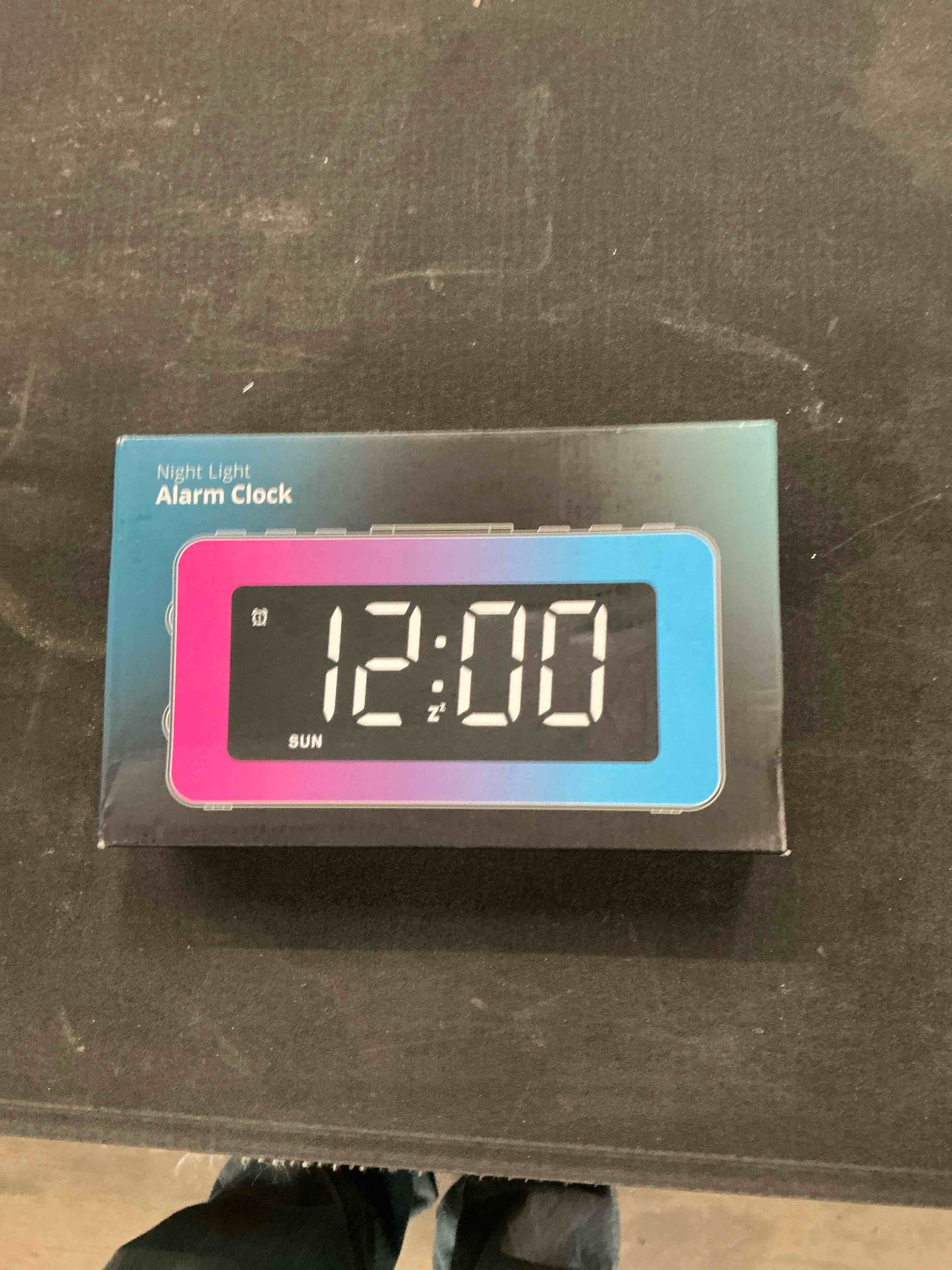 Condition photo showing Good Condition for Alarm Clocks for Bedrooms, Mirror Clock with 8 RGB Atmosphere Light, Dual Alarms, 3 Alarm Modes, Snooze, Sleep Aid, Timer, USB Charger, Bedside Digital Alarm Clock for Kids, Adults, Heavy Sleepers A-a-white