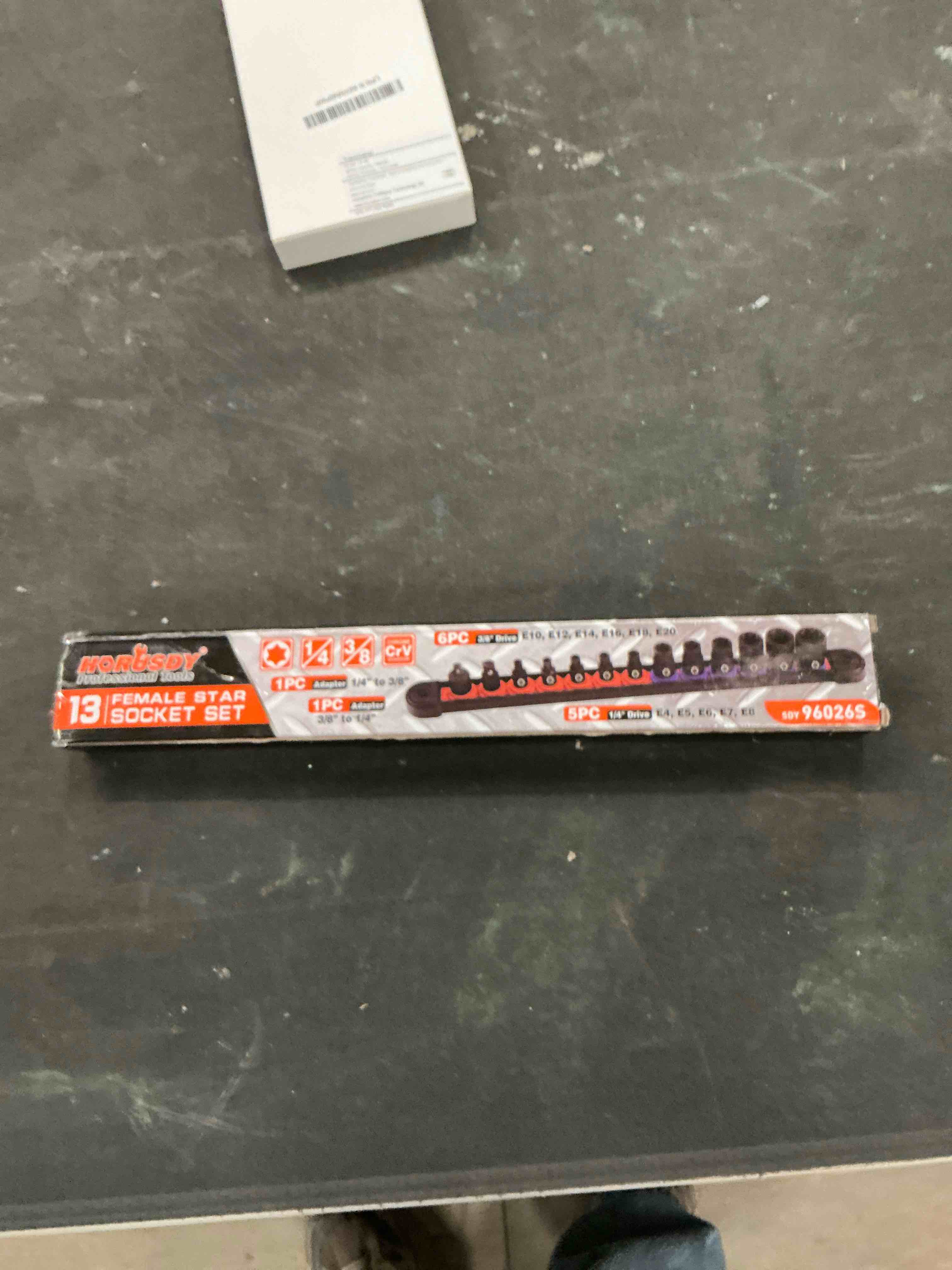 Condition photo showing Good Condition for HORUSDY E-Torx Socket Set 13-Piece External Socket Set | 11-Piece Female E-Torx Sockets (E4-E20) Star Socket Set | 2-Piece Impact Socket Adapter Set