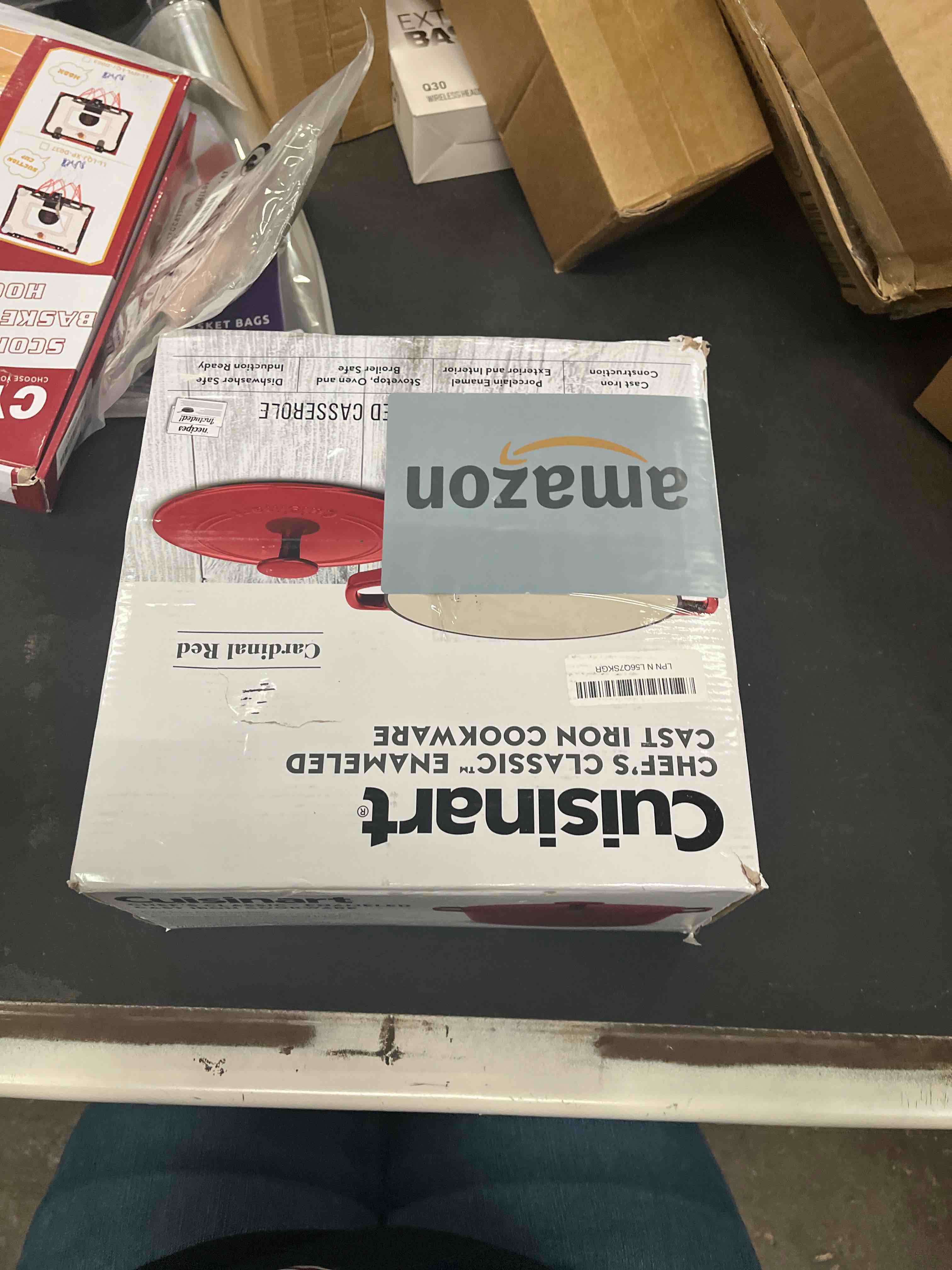 Condition photo showing Good Condition for Cuisinart Chef's Classic Enameled Cast Iron 5-Quart Round Covered Casserole, Cardinal Red