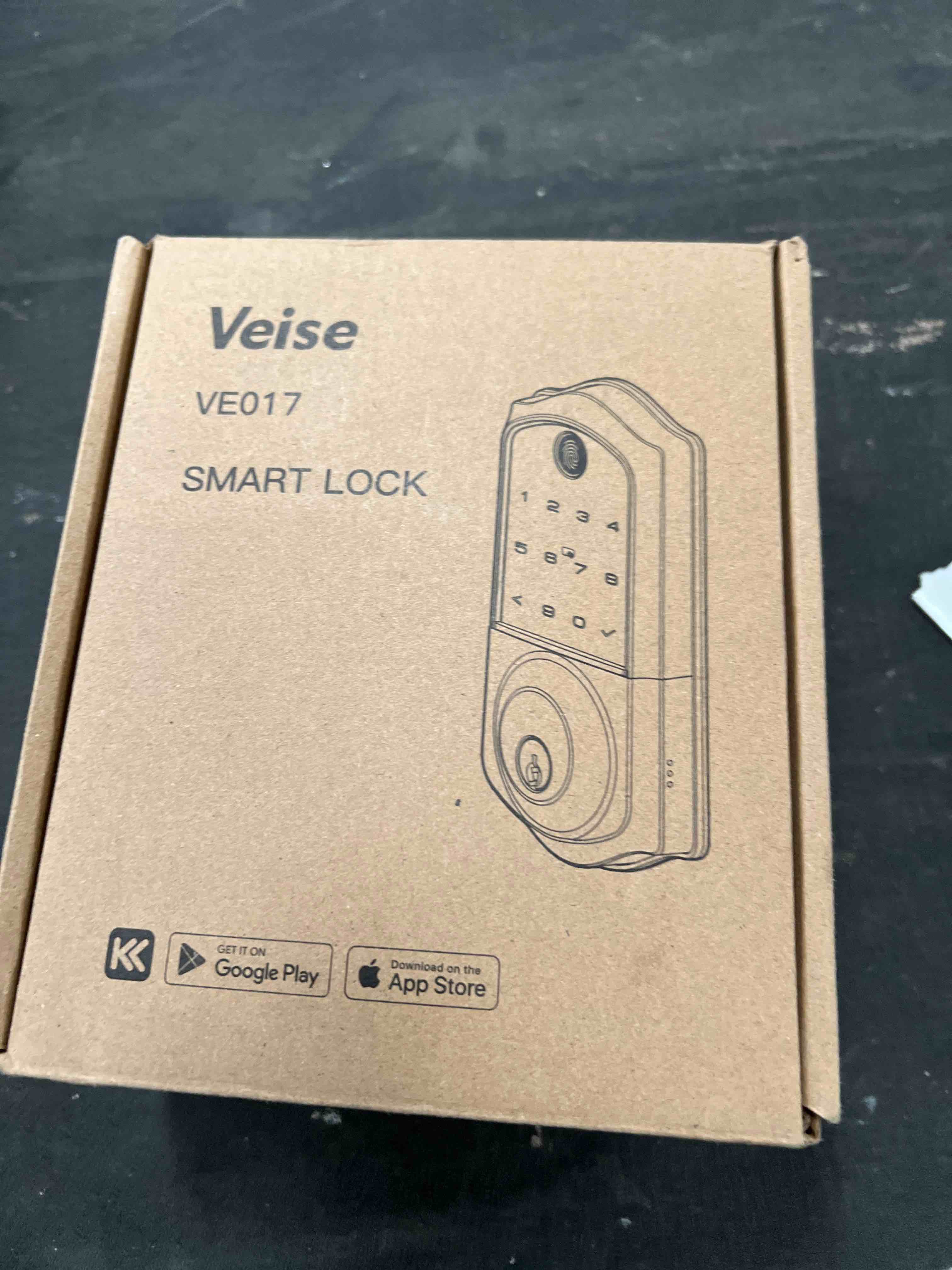 Condition photo showing Good Condition for Veise VE017 Fingerprint Smart Door Lock, App Control, 8-in-1 Keyless Entry, Auto Lock, Emergency Power Port, Electronic Touchscreen Keypad, Biometric Smart Locks for Front Door, Matte Black ?Matte Black