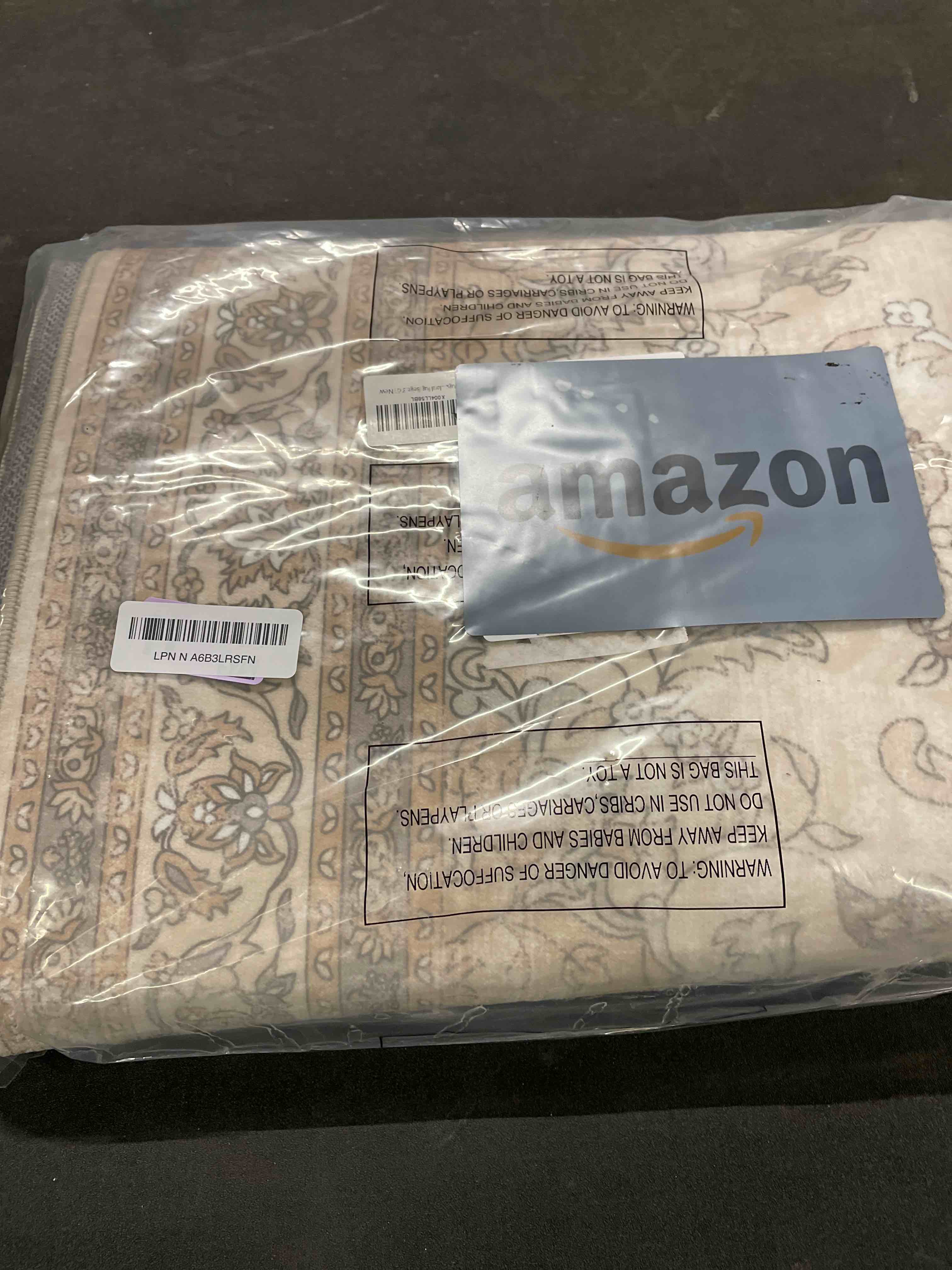Condition photo showing Good Condition for vivorug 3x5 Rug, Small Neutral Area Rug for Living Room, Bedroom, Kitchen, Machine Washable Non-Slip Throw Rug, Vintage Floral Carpet for Entryway Nursery Coffee Table - Durable (Beige) Floral | Beige 3' x 5' (Rectangular)