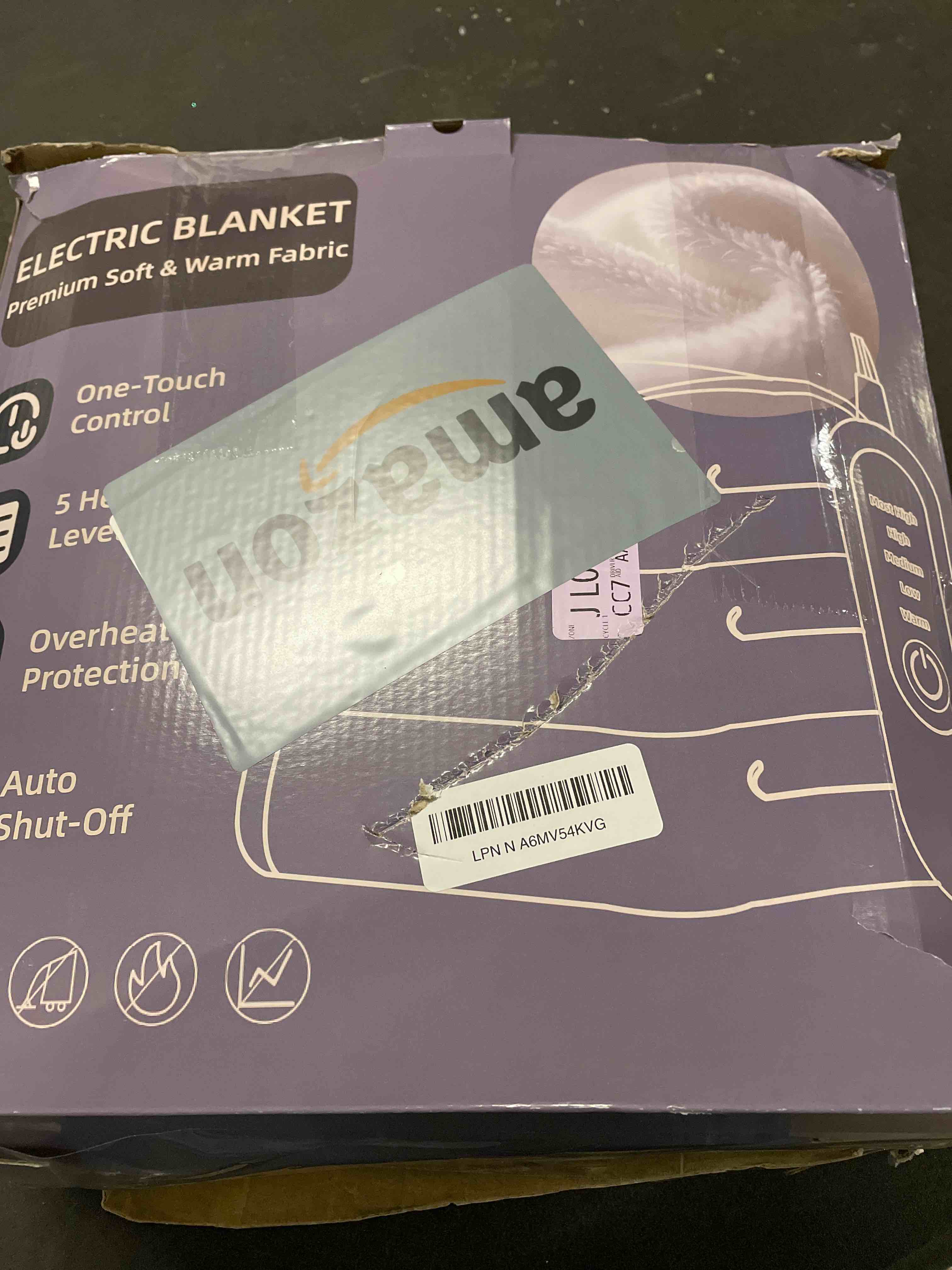 Condition photo showing Good Condition for Heated Blanket Electric Blanket,Cozy Faux Rabbit Fur & Soft Flannel Warm Heater Throw Blanket with 5 Fast Heating Levels &10Hours Auto-Off Over-Heat Protection?50" x 60" (Grey)