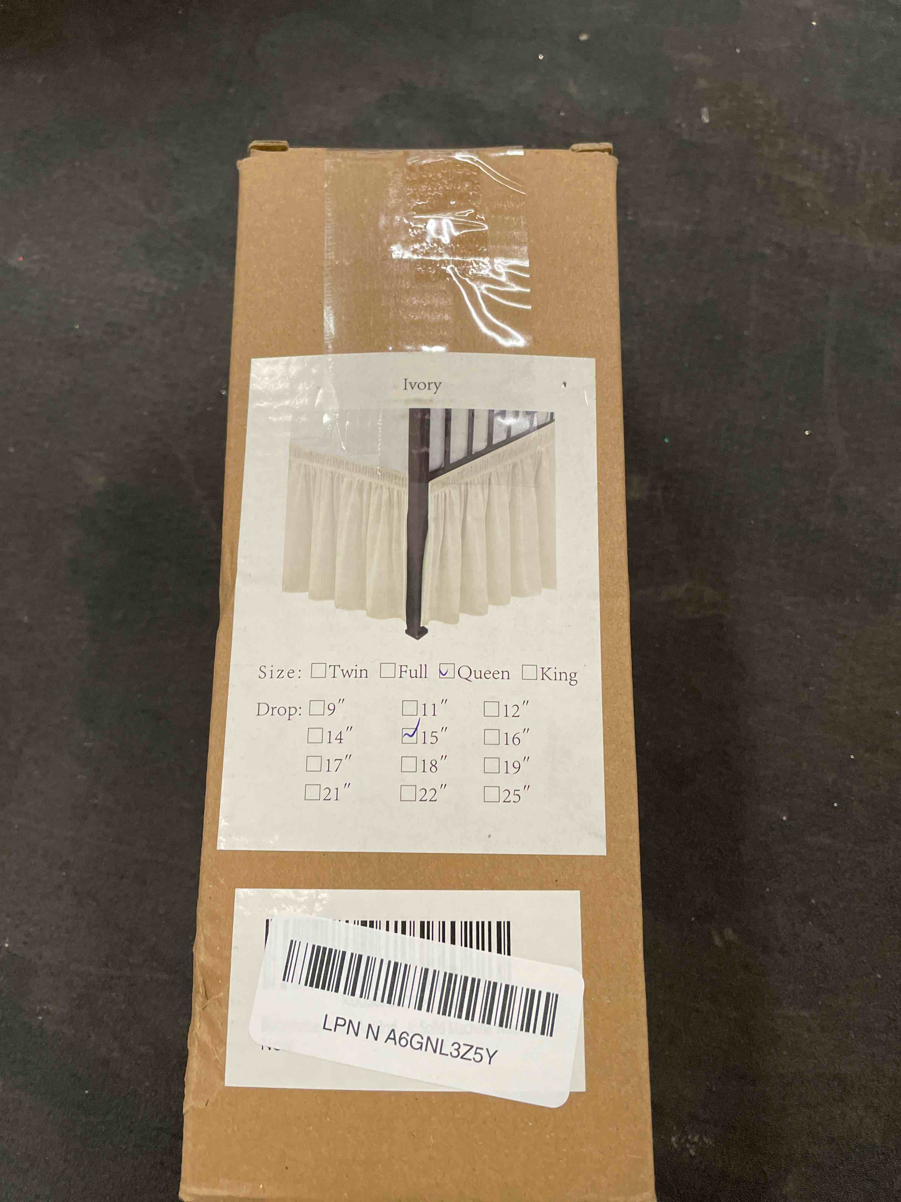 Condition photo showing Good Condition for Biscaynebay Wrap Around Bed Skirts with Split Corners for Queen Beds 15" Drop, Ivory Adjustable Elastic Dust Ruffles Easy Fit Wrinkle Resistant Silky Luxurious Fabric Machine Washable Queen-15" Drop Split Corner Ivory