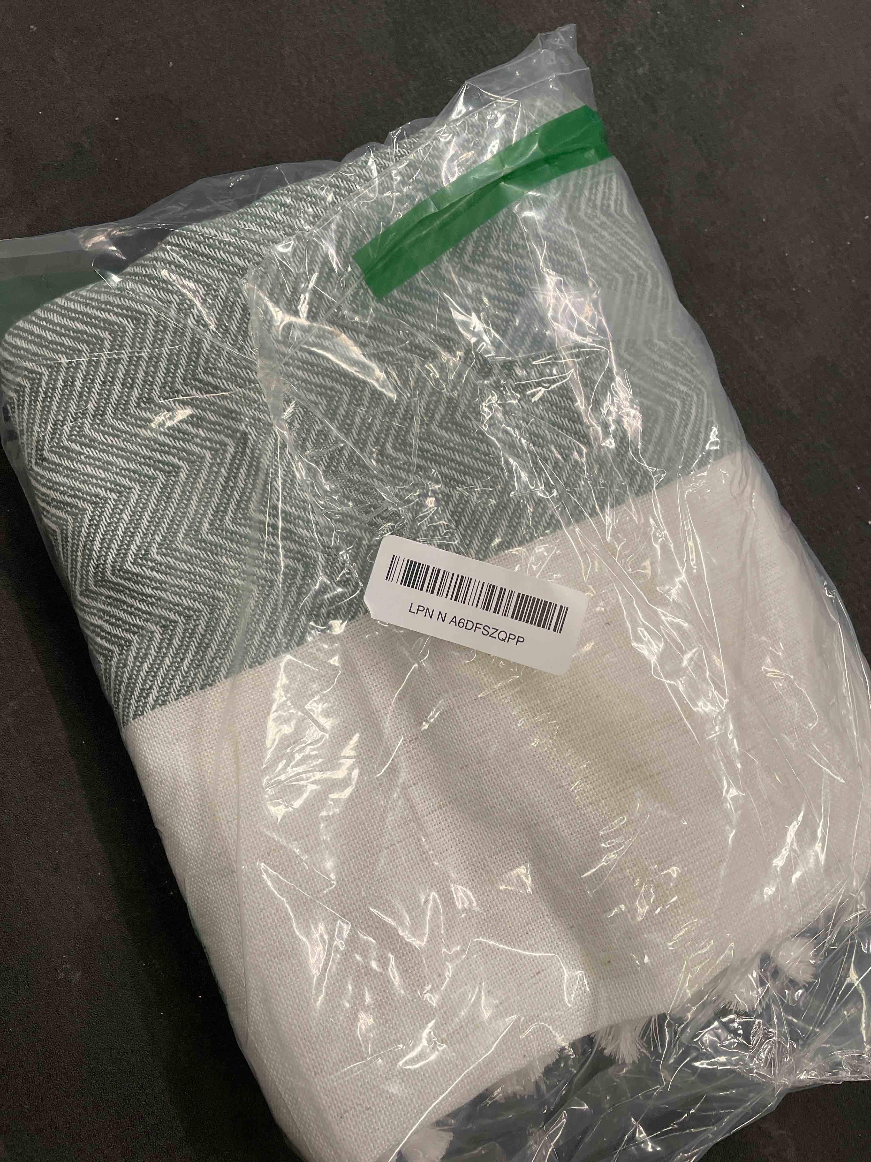 Condition photo showing Good Condition for Laolitou Rectangle Tablecloth for Dining Table Rustic Farmhouse Kitchen Table Cloth Coffee Table Cover, Cotton Linen Fabric Small Rectangle Tablecloths, Green Stripe, 55x70 Inch Beige, Green Stripe Rectangle, 55''x70'', 4-6 Seats