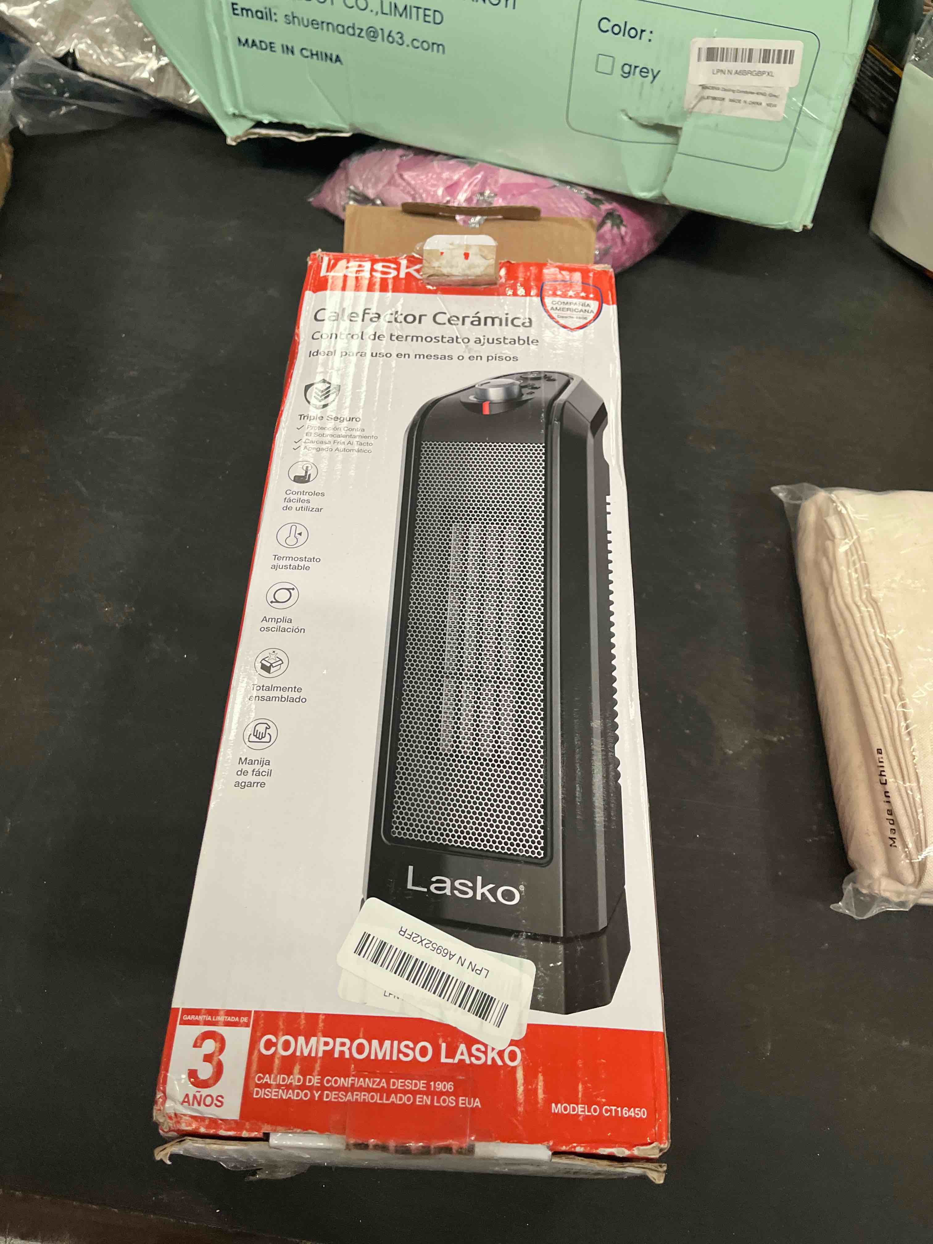 Condition photo showing Good Condition for Lasko Oscillating Ceramic Space Heater for Home with Overheat Protection, Thermostat, and 3 Speeds, 15.7 Inches, Black, 1500W, CT16450, Small, 4 Pounds 15.7" Heater