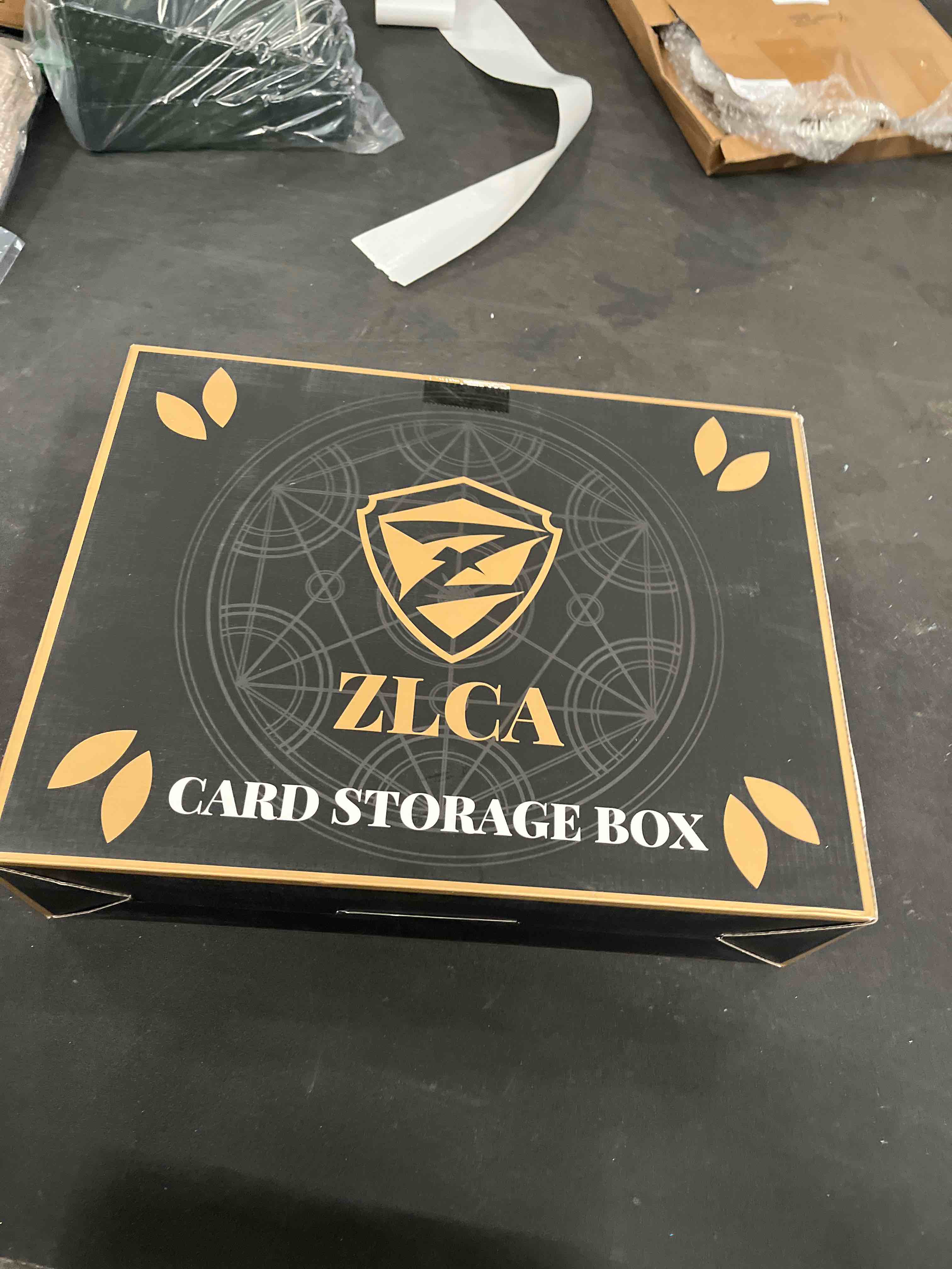 Condition photo showing Good Condition for ZLCA Trading Card Storage Box 5-Row with Handle, MTG Storage Box Holds 3900+ Cards with Commander Display, Toploader Organizer Case for TCG PTCG Sport Card(Black) Black&Grey 5-Row