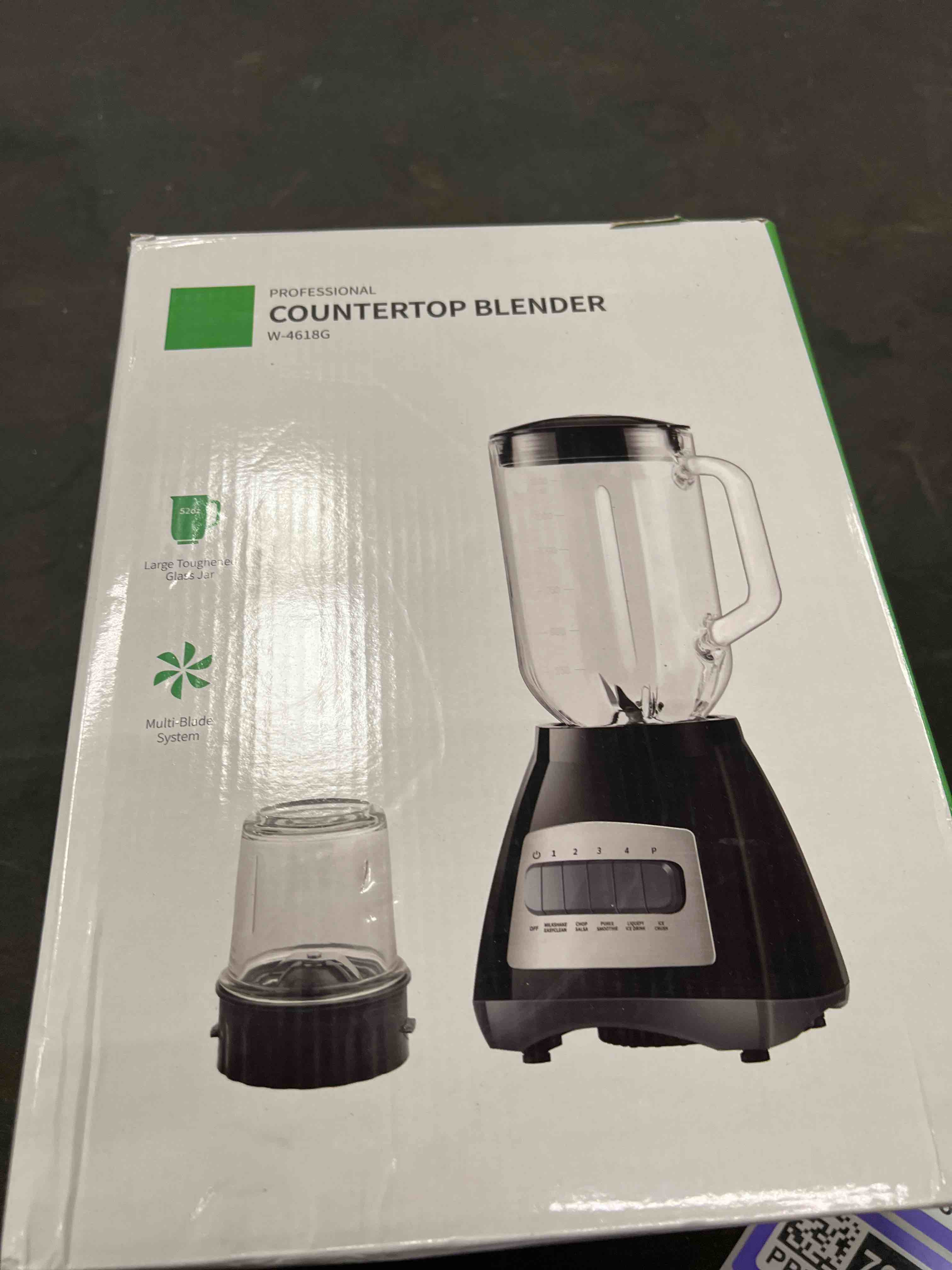 Condition photo showing Good Condition for GDOR Blender, 52 Oz Glass Jar, Multi-Function Kitchen Blender & Grinder Combo, 9 Functions with Shakes, Puree, Crush Ice, and Chop, Max 700W, Self Cleaning