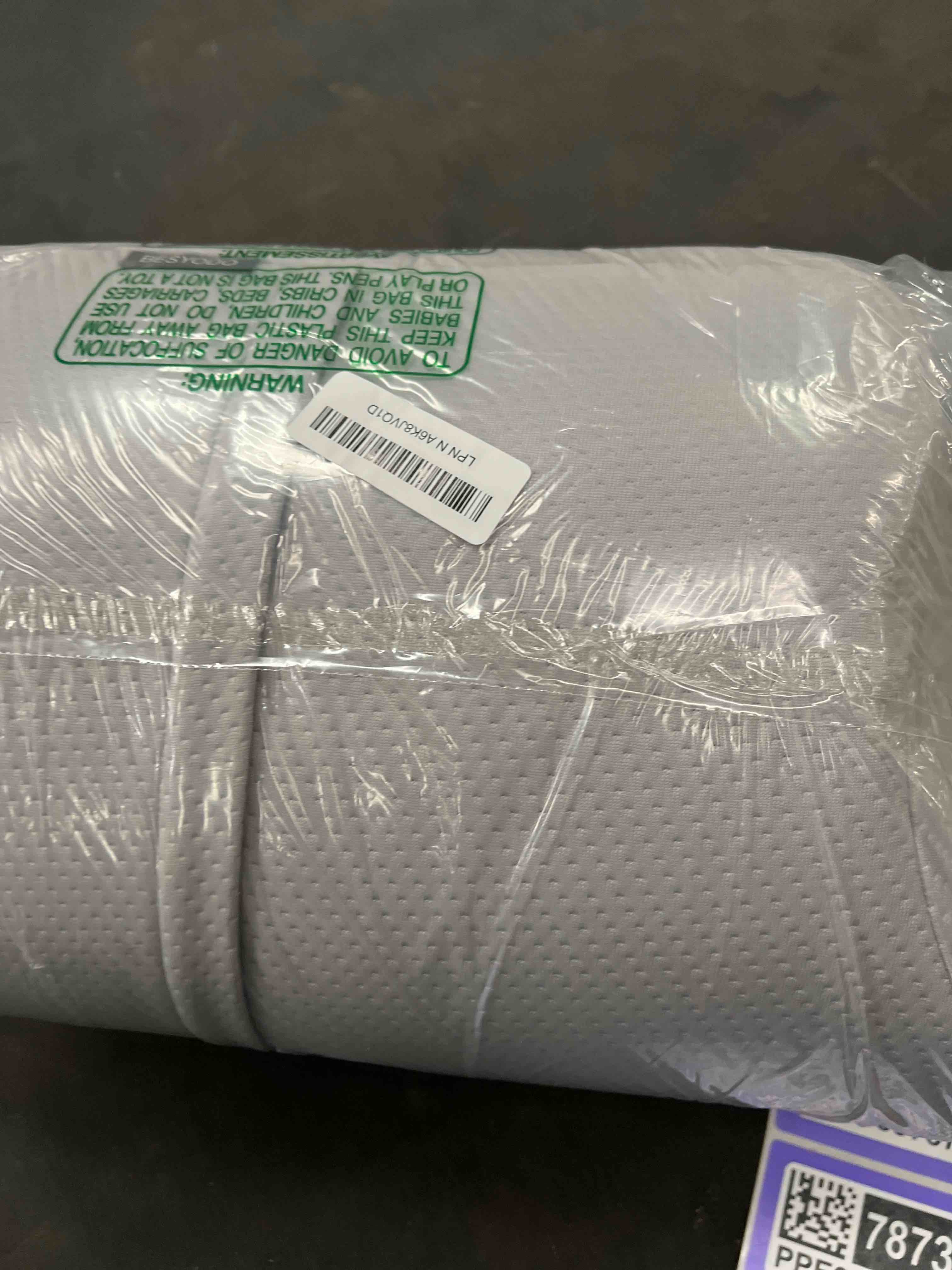 Condition photo showing Good Condition for Cervical Neck Pillow for Pain Relief - Ergonomic Side Sleeper Pillow for Neck Support, Contour Pillow for Bed Sleeping, Cooling Memory Foam Pillows Orthopedic Pillow for Back Stomach Sleepers White & Grey