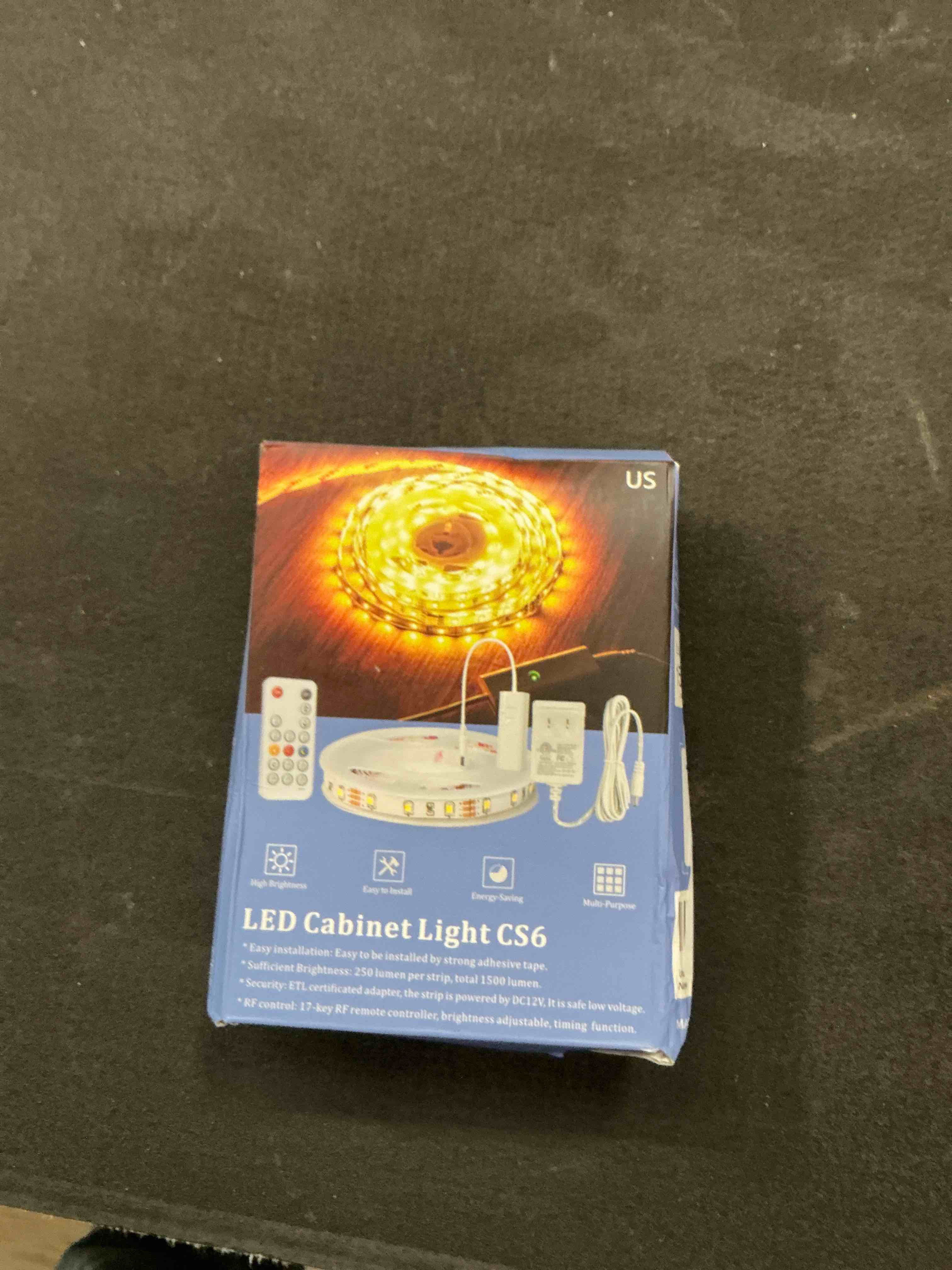 Condition photo showing Good Condition for WOBANE Under Cabinet LED Lighting Kit, 6 PCS Dimmable LED Strip Lights with Remote Control Dimmer, 24W Adapter, Hidden 2700K Warm White Set, Bright 1500lm, Timing, Kitchen, Counter, Shelf, Showcase 6*20inch Warm White