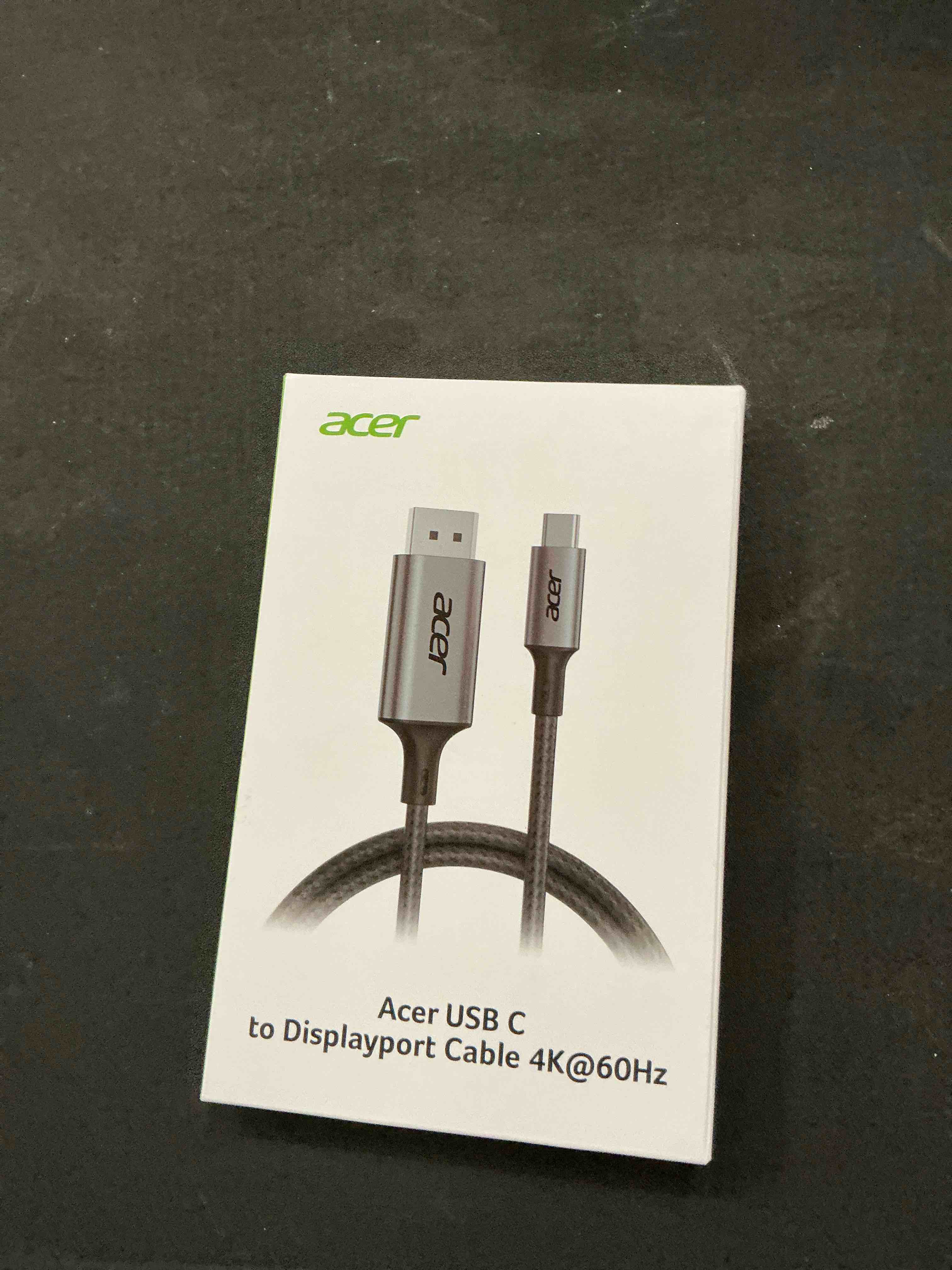 Condition photo showing Good Condition for acer USB C to DisplayPort Cable 6.6 FT (4K@60HZ 2K@165Hz), Type-C to DisplayPort Cord (Sturdy Aluminum, Plug & Play) Thunderbolt 3/4/5 Compatible with MacBook Pro/Air, iPhone 16 Pro/Max, XPS, Surface 6.6FT