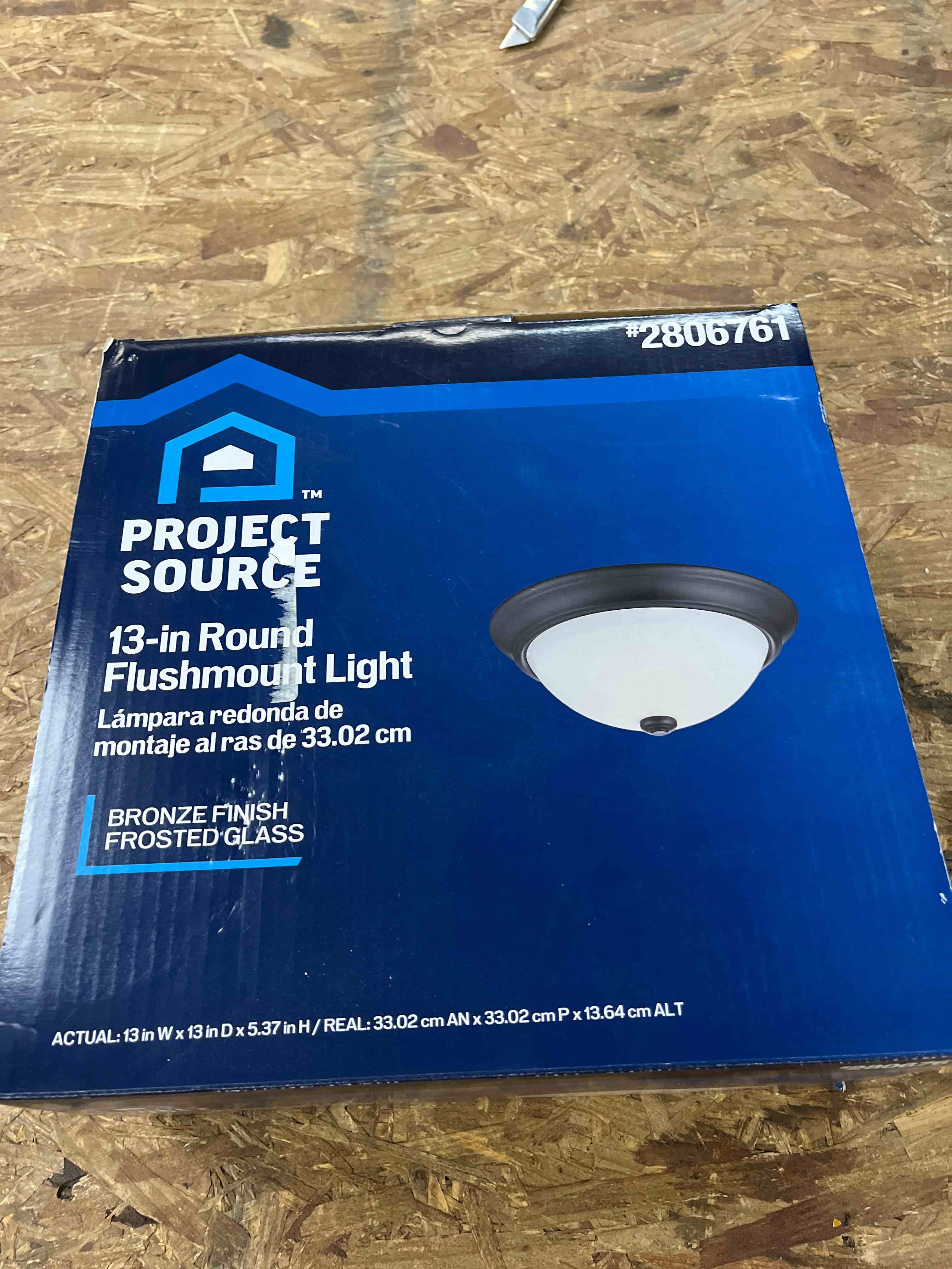 project source 2-pack 13-in white traditional flush mount light