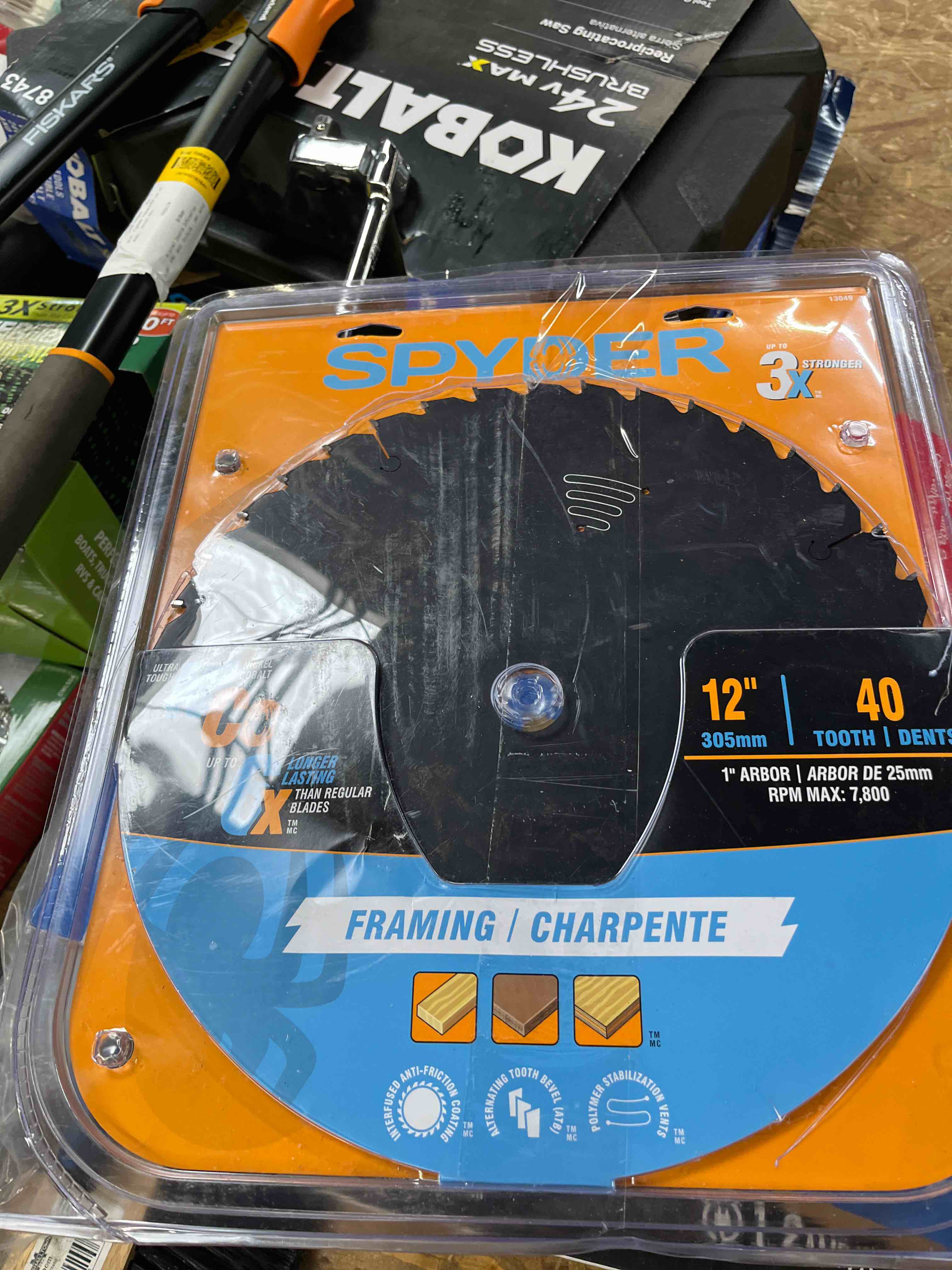 spyder 12-in 40 -tooth rough finish tungsten carbide-tipped steel miter/table saw blade