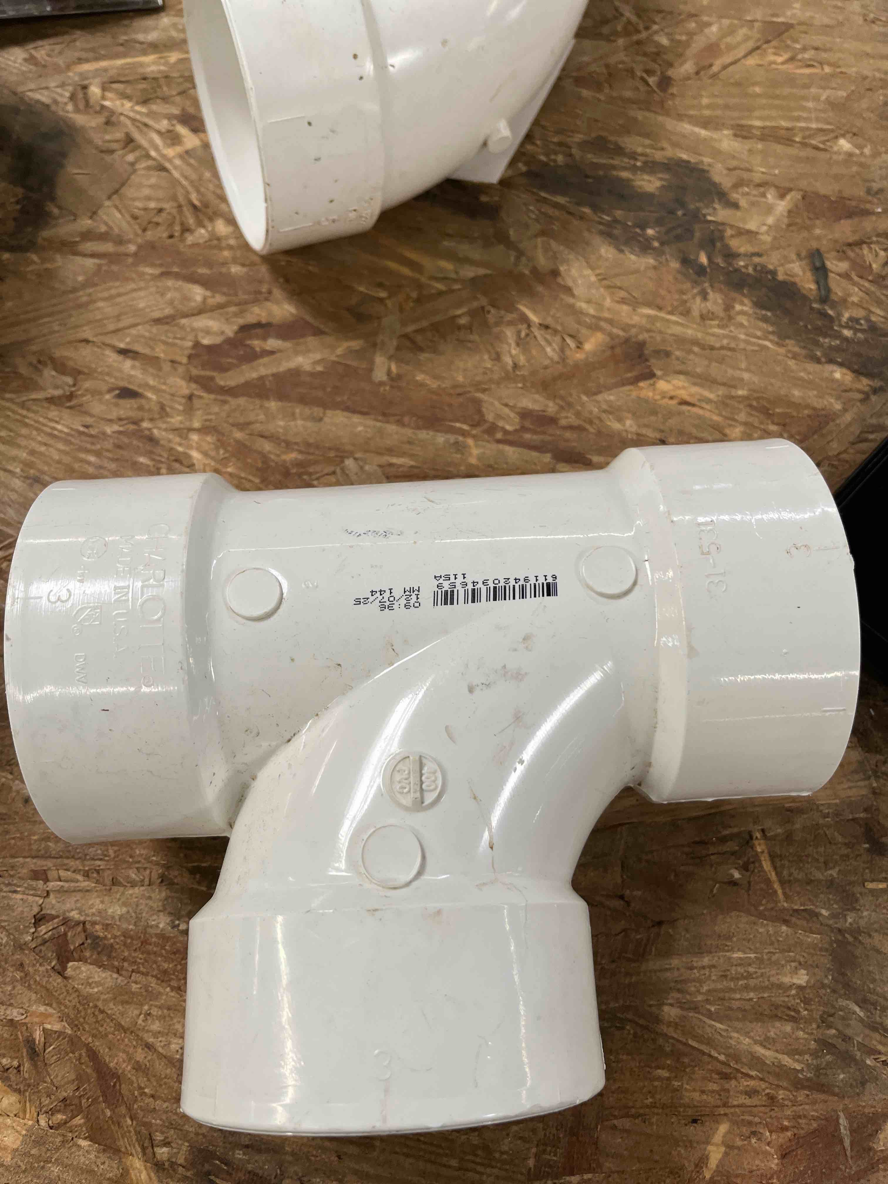 Charlotte Pipe 3-in x 3-in x 3-in PVC DWV Hub Sanitary Tee for Non-Potable Water