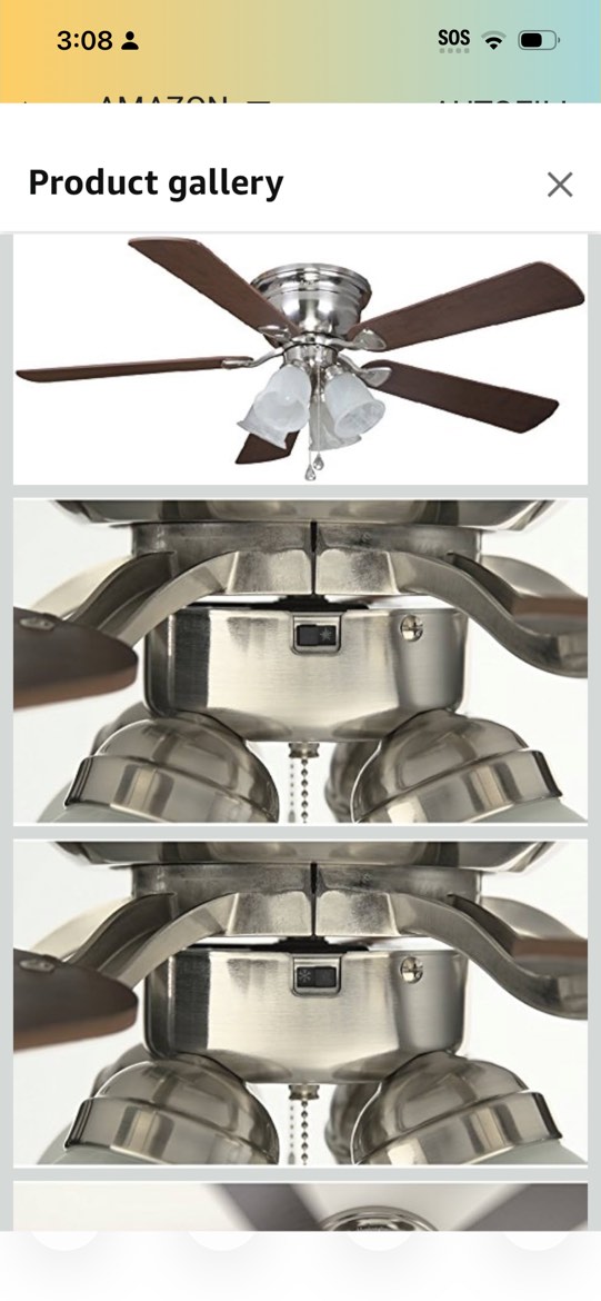 Condition photo showing Good Condition for harbor breeze centerville 52-in brushed nickel flush mount indoor ceiling fan with light kit