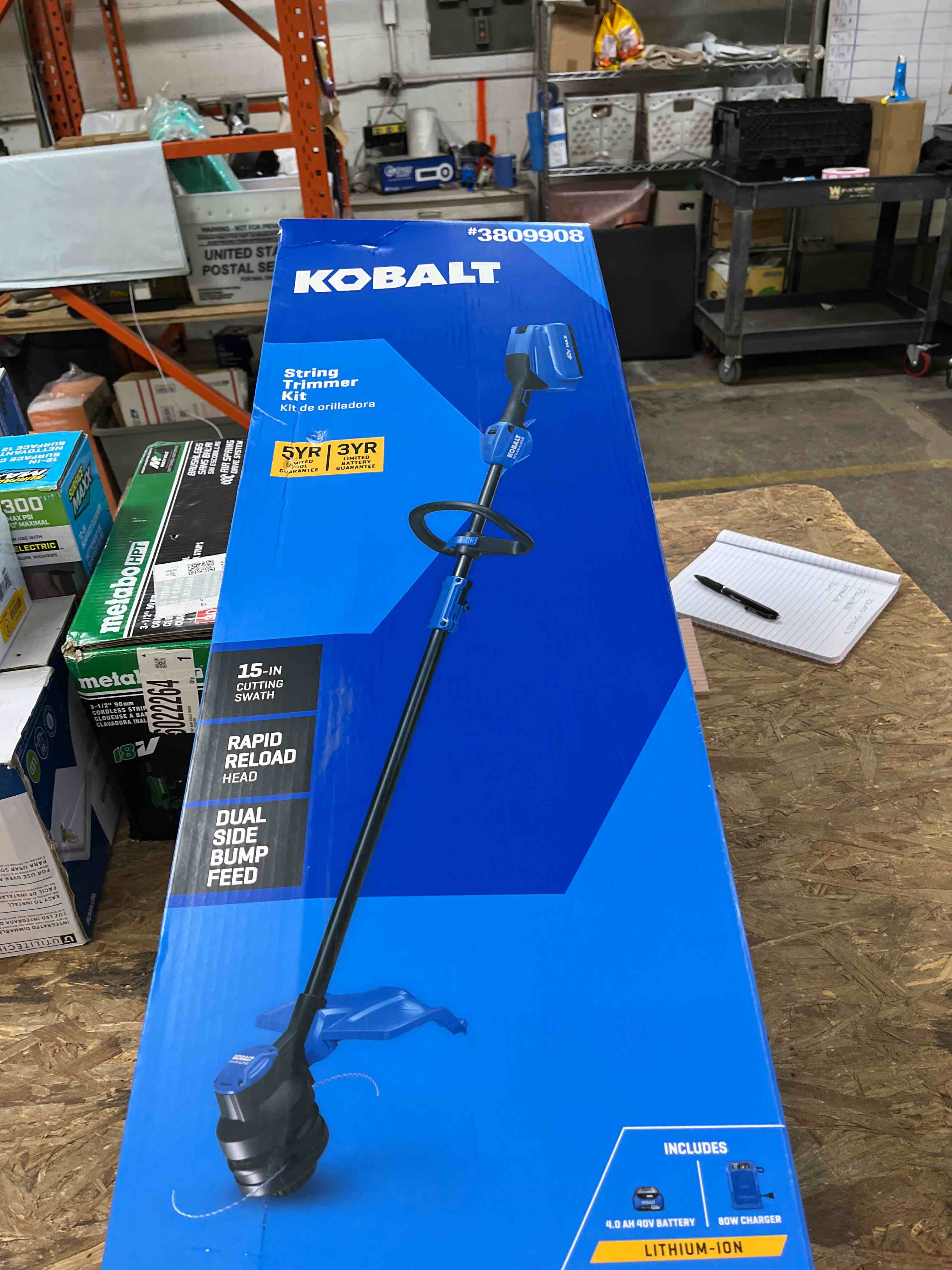 Condition photo showing Good Condition for kobalt gen4 40-volt 15-in straight cordless string trimmer (tool only)